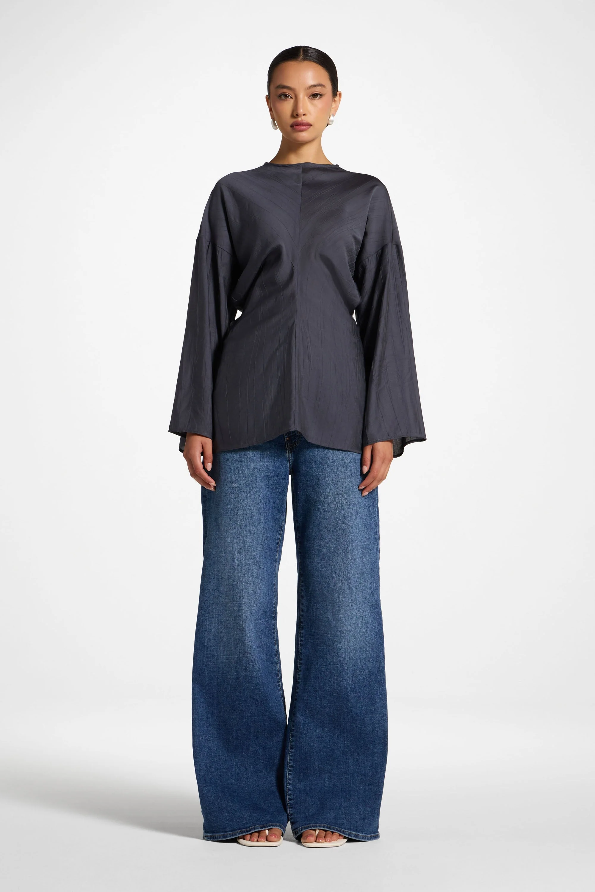 Dolman Sleeve Top - Dark Denim - Image 2