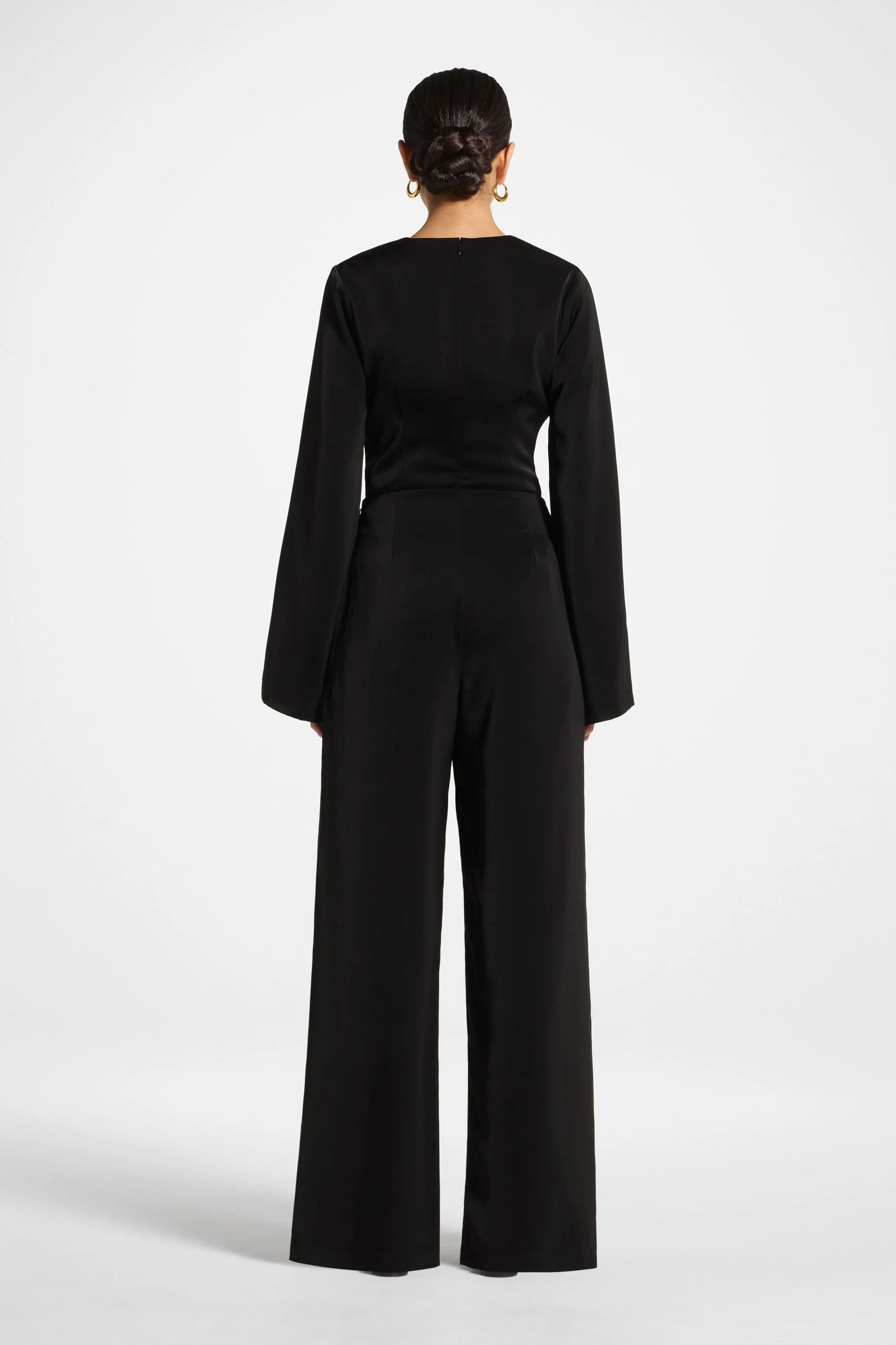 Asymmetric Drape Pants - Black - Image 6