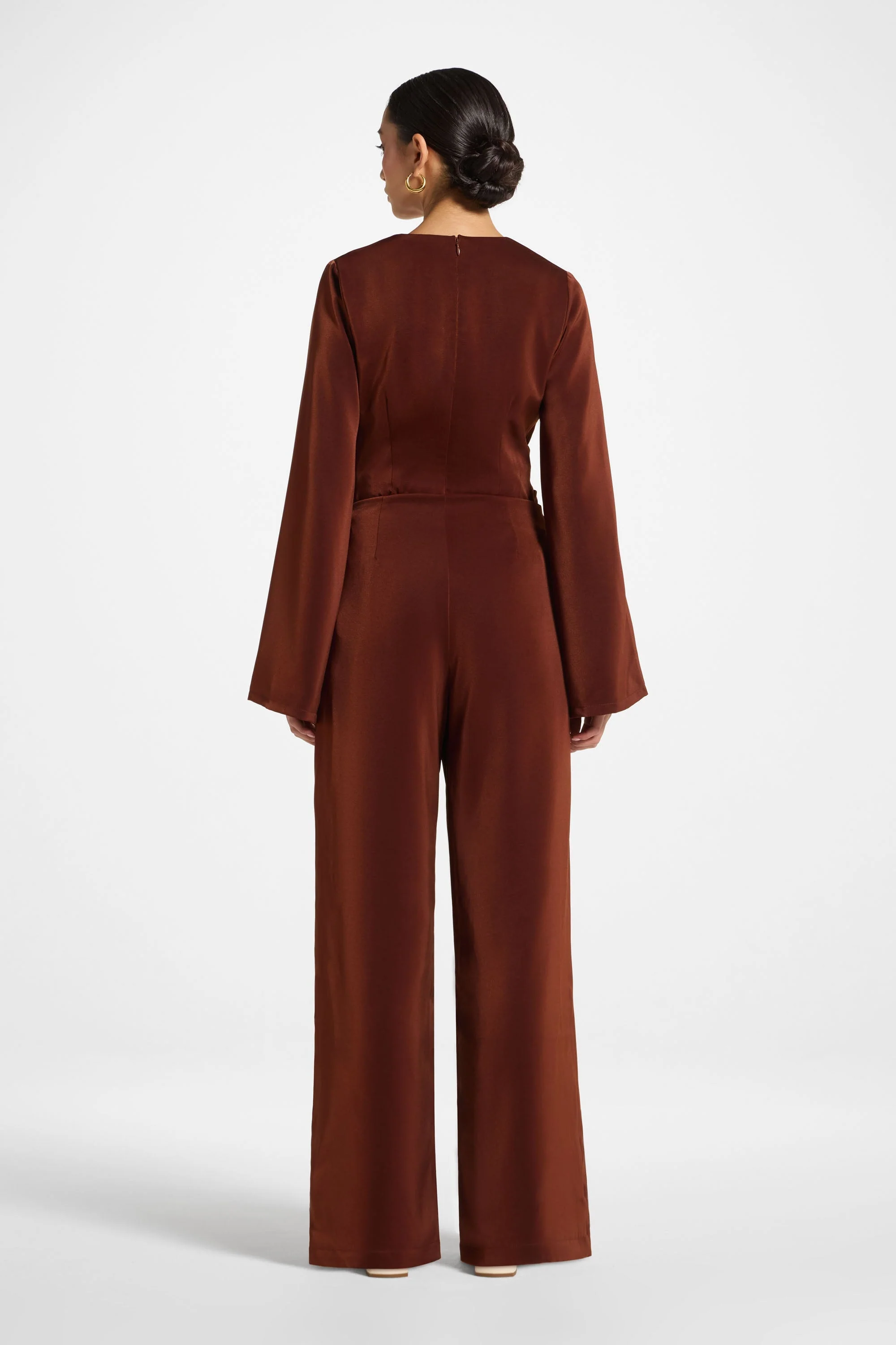 Asymmetric Drape Pants - Spice - Image 7