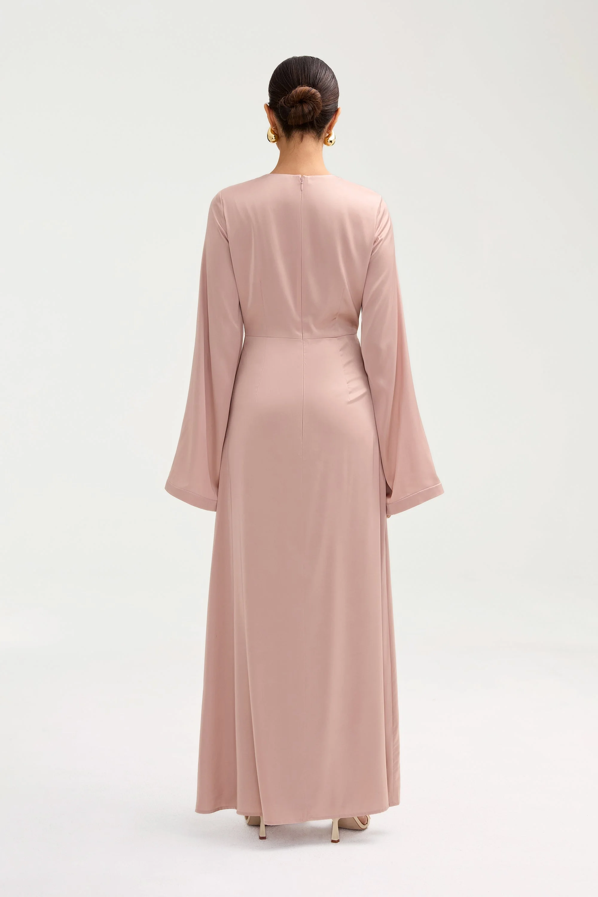 Duha Satin Twist Front Maxi Dress - Pink Jasmine - Image 5