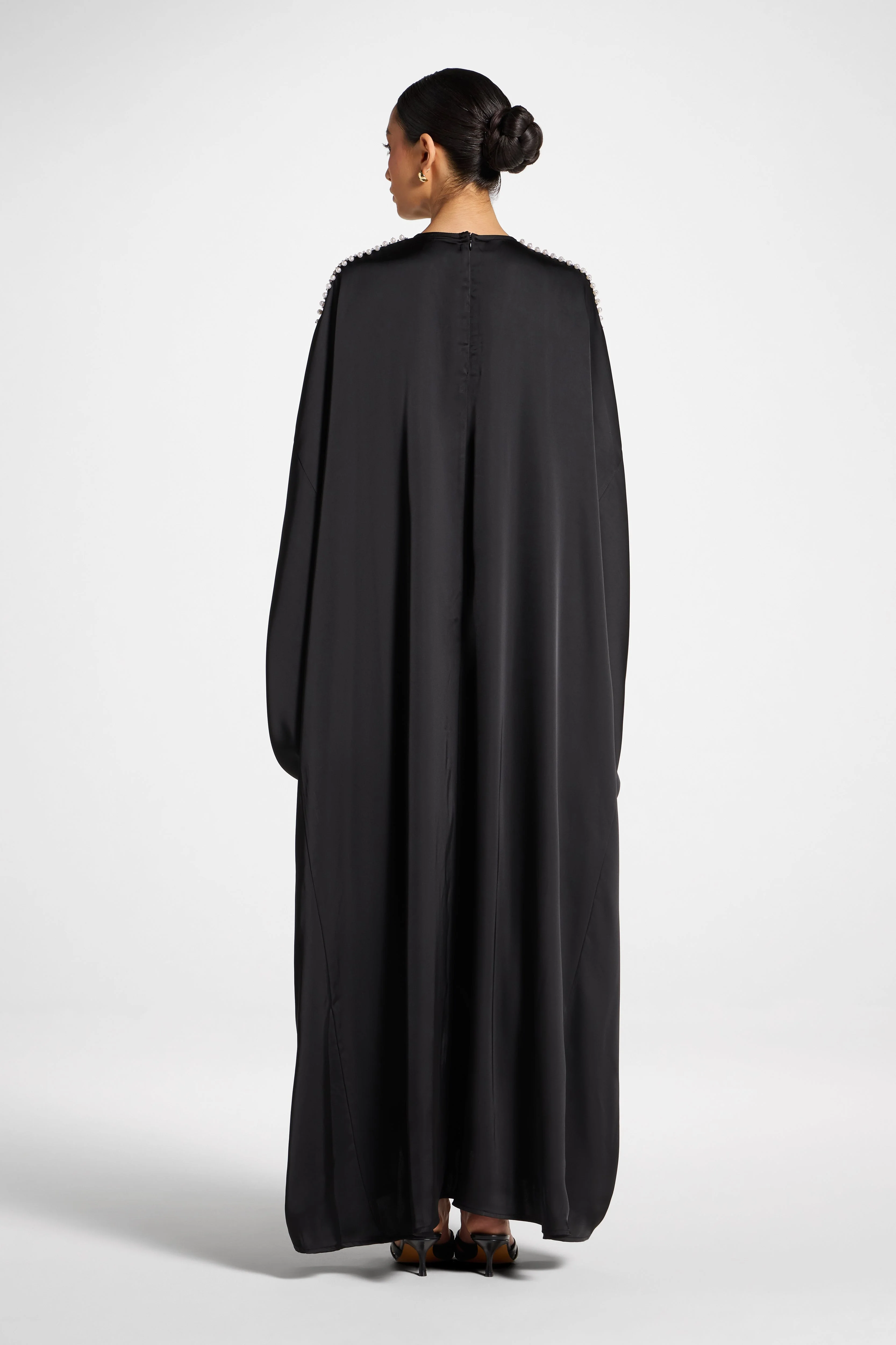 Embellished Butterfly Abaya Dress - Black - Image 6