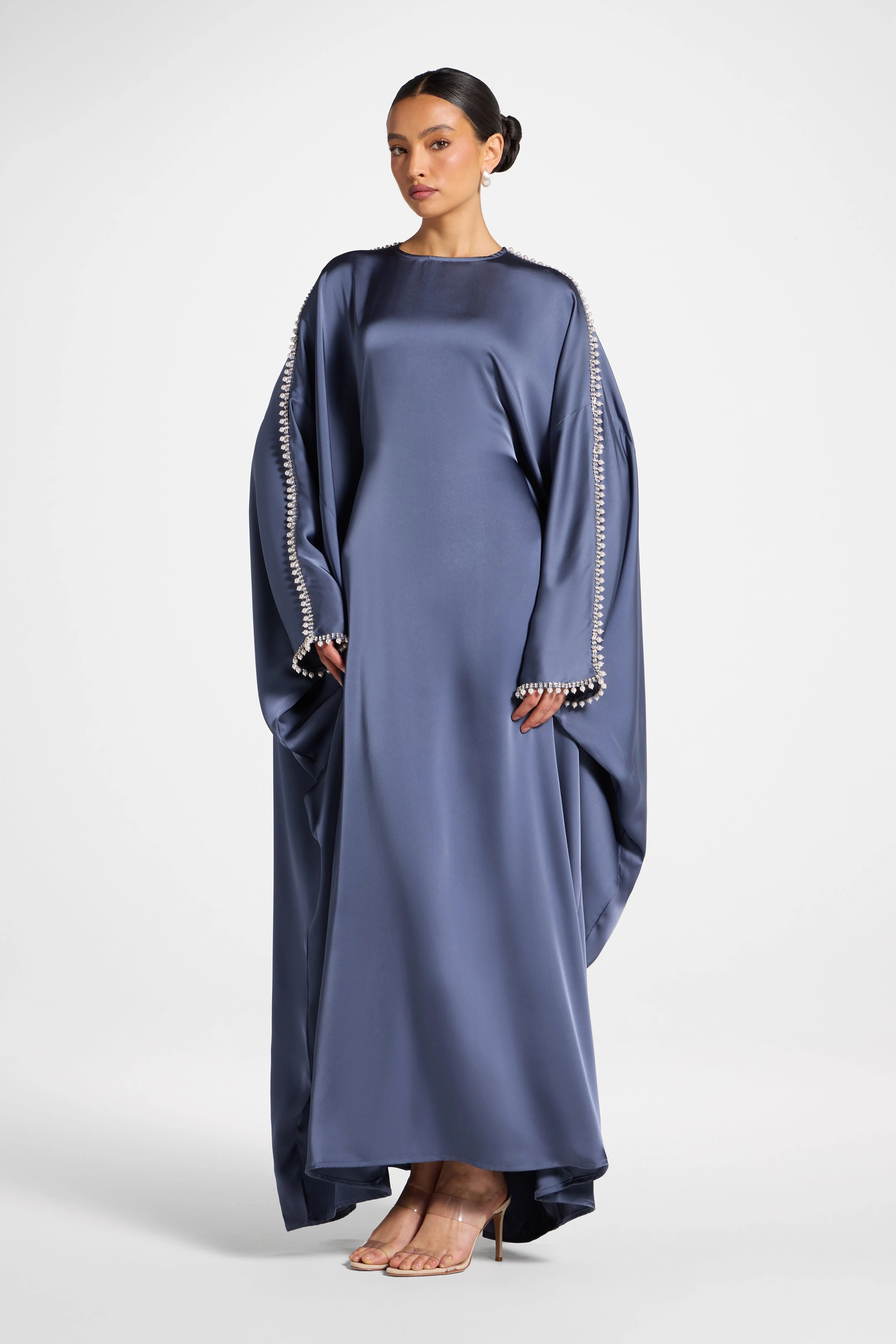 Embellished Butterfly Abaya Dress - Dusk - Image 5
