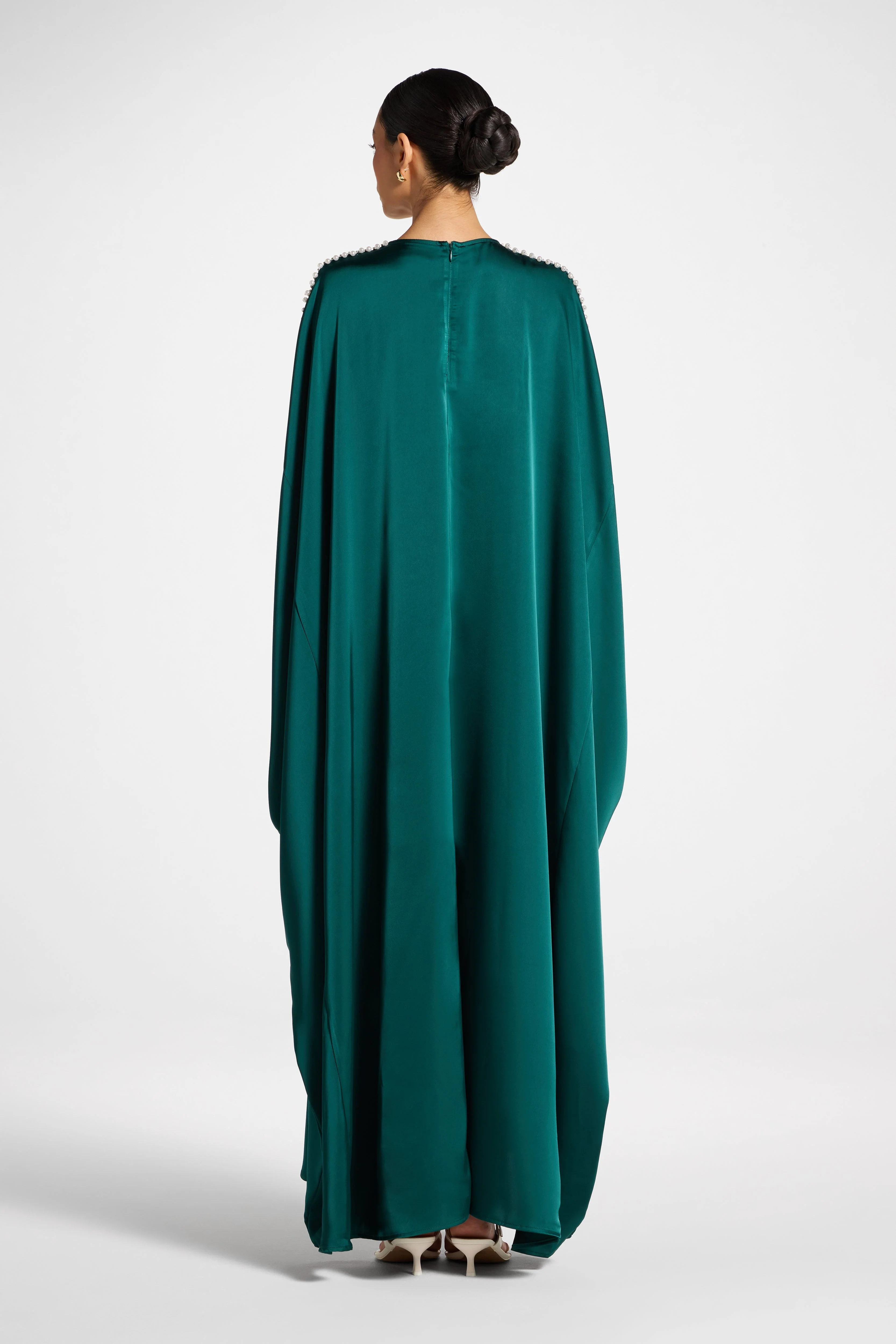 Embellished Butterfly Abaya Dress - Emerald - Image 7