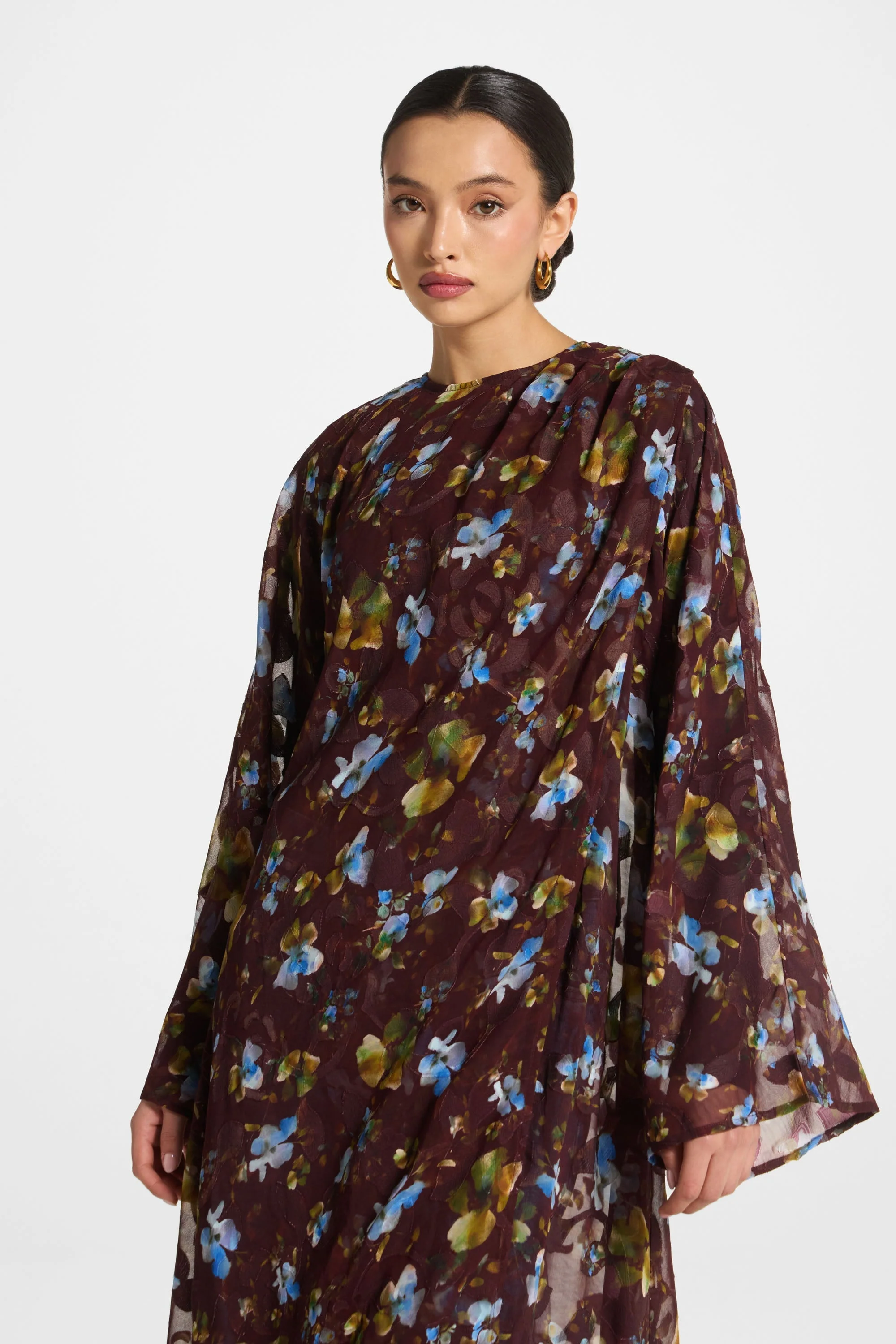Embroidered Maxi Top - Chocolate Plum - Image 2