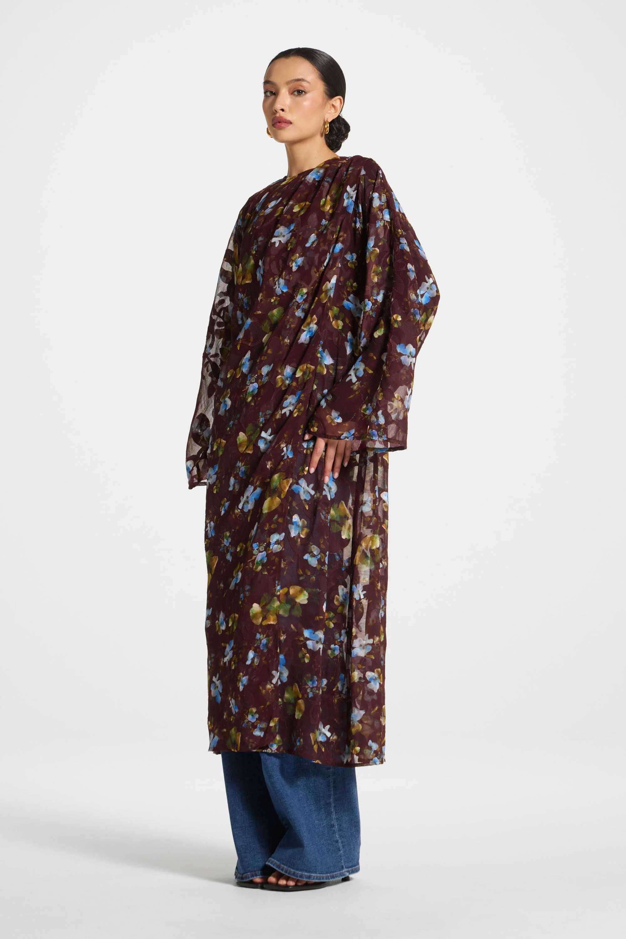 Embroidered Maxi Top - Chocolate Plum - Image 3