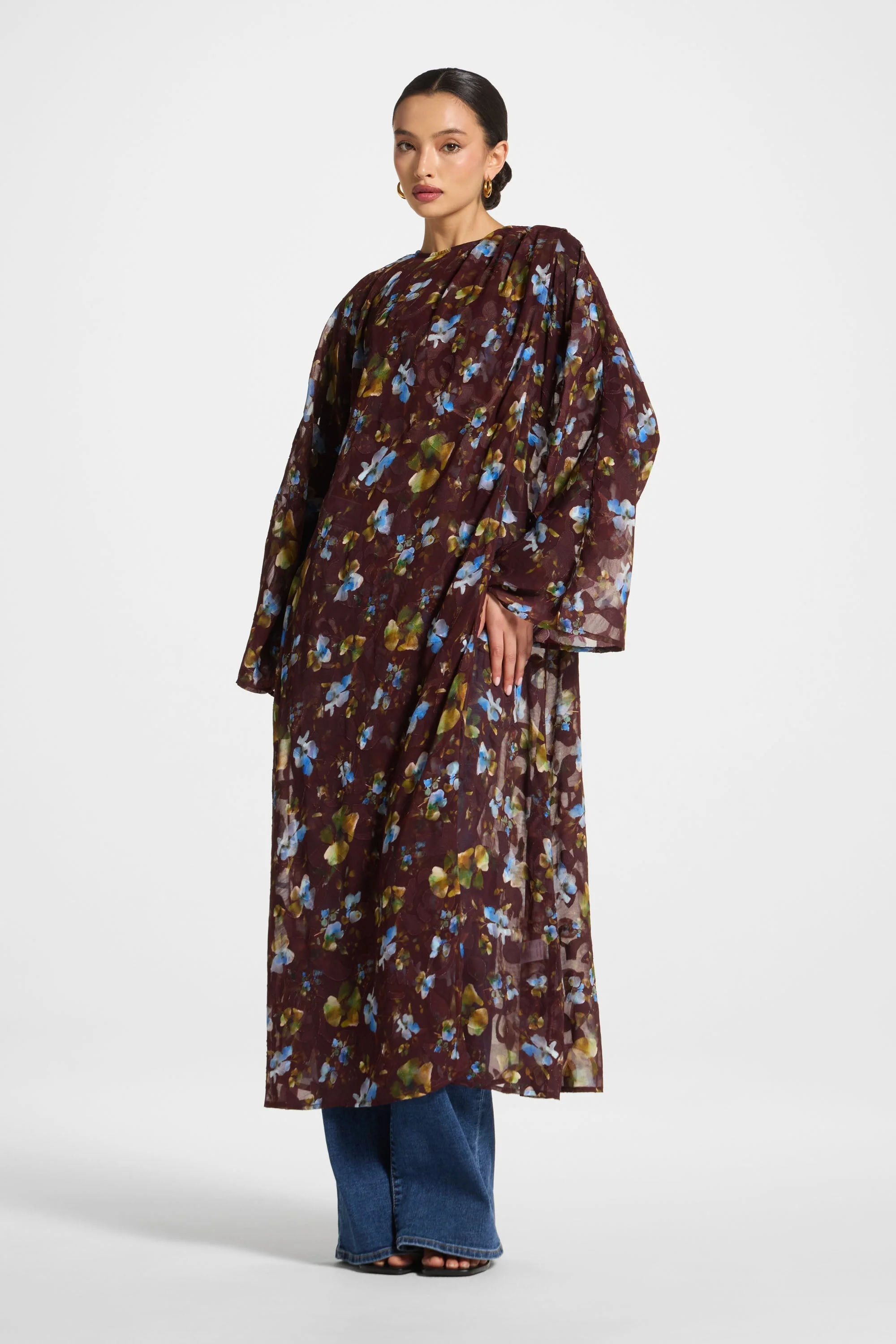 Embroidered Maxi Top - Chocolate Plum - Image 4