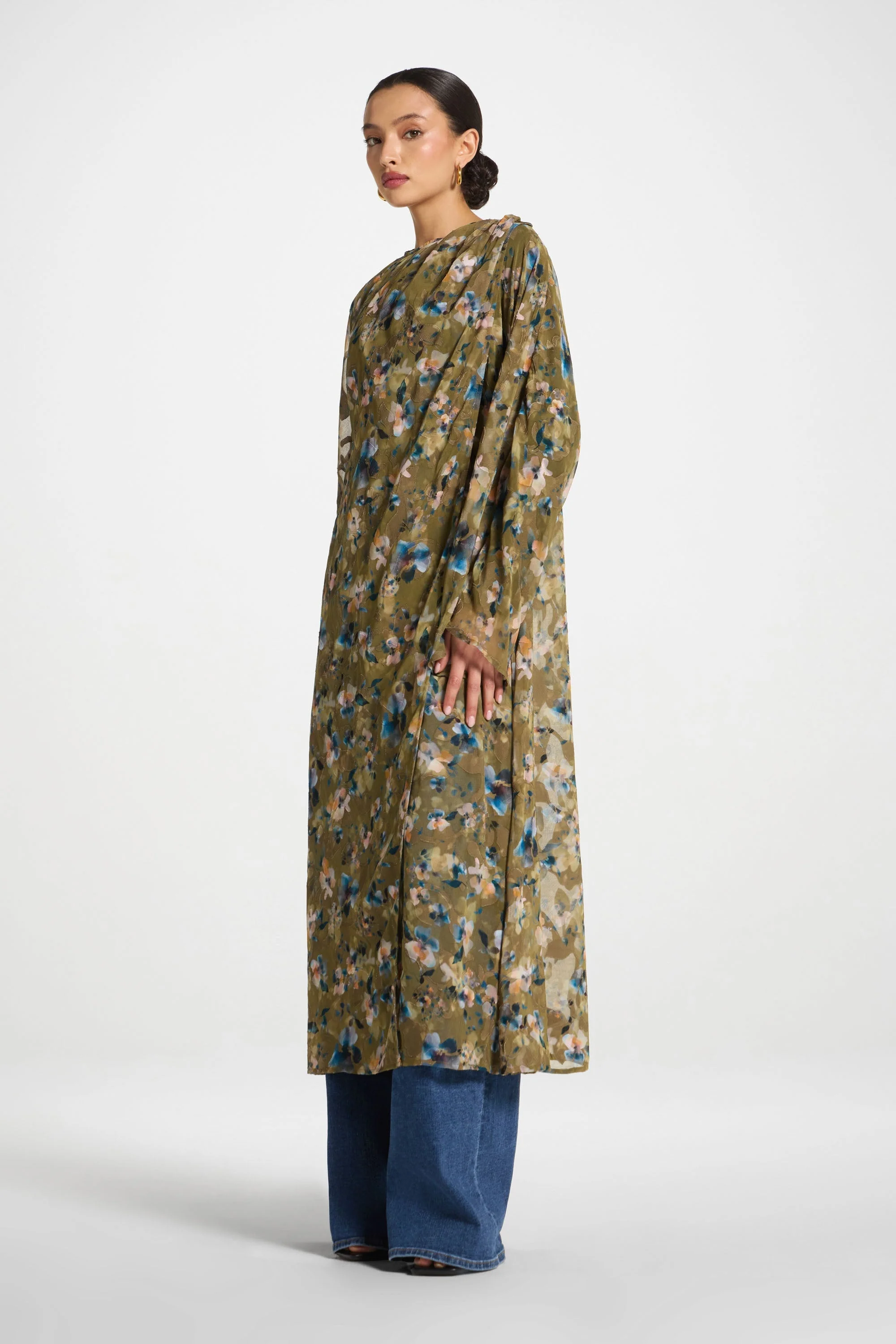 Embroidered Maxi Top - Olive Bloom - Image 4