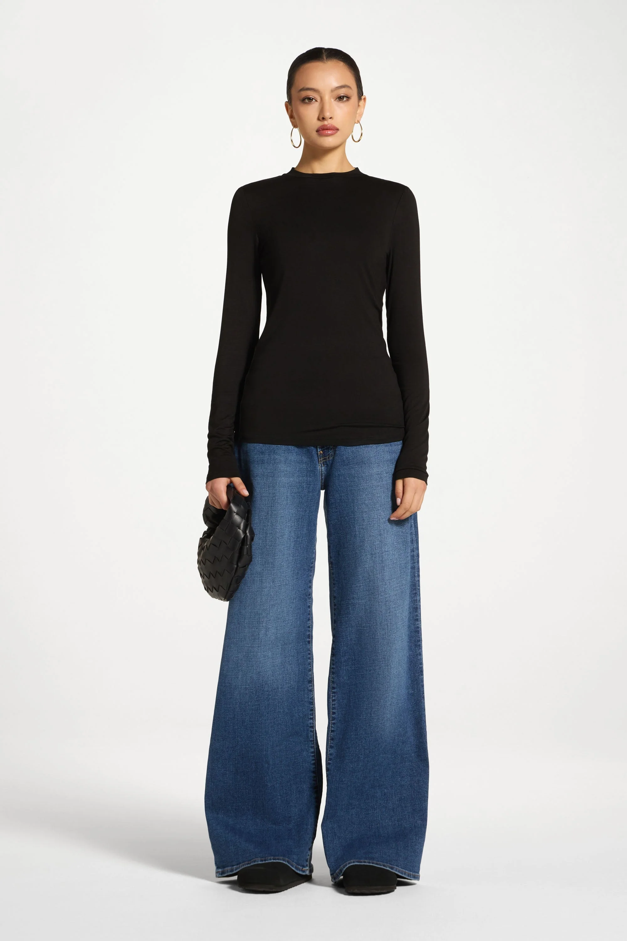 Essential Bamboo Long Sleeve Top - Black