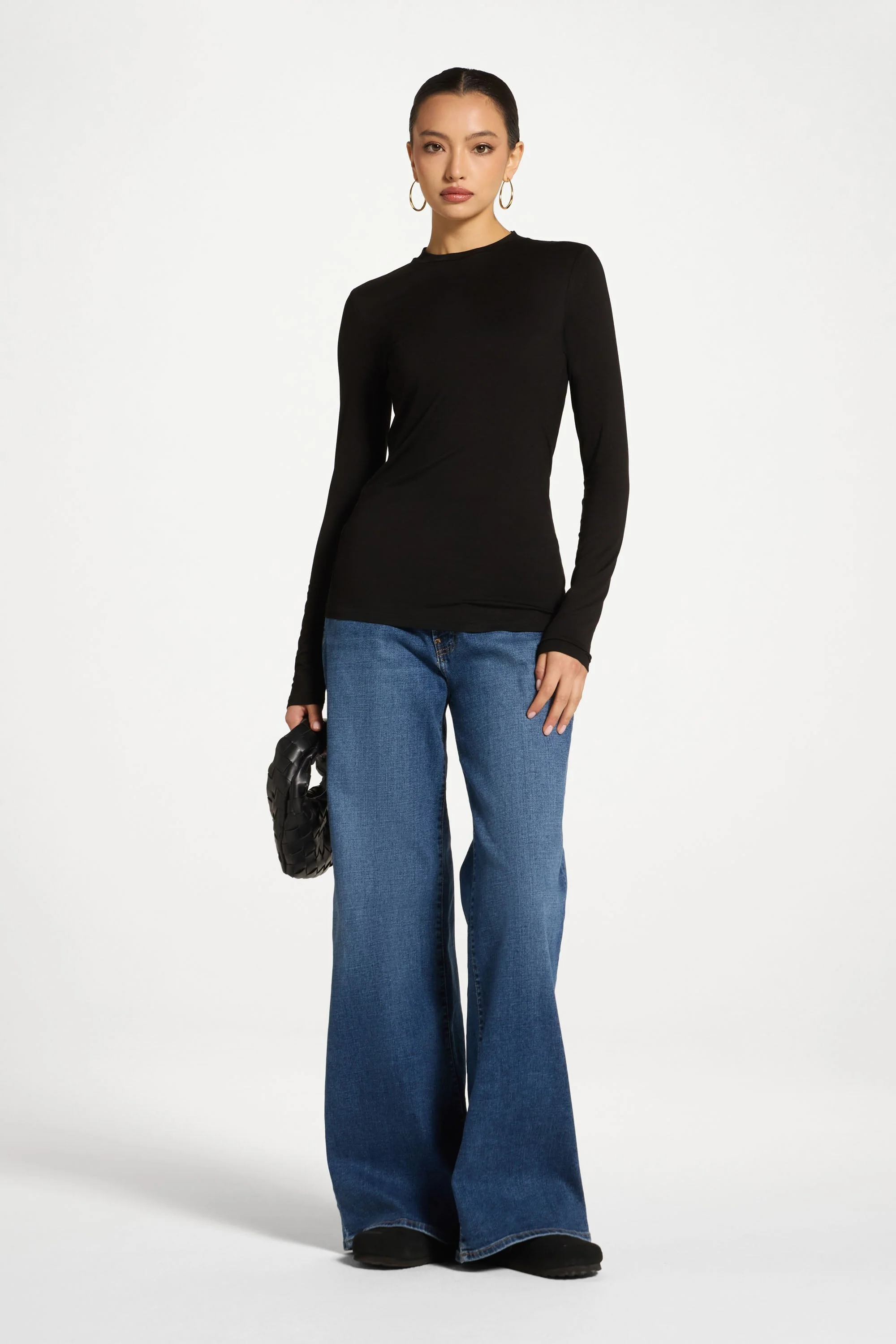 Essential Bamboo Long Sleeve Top - Black - Image 4