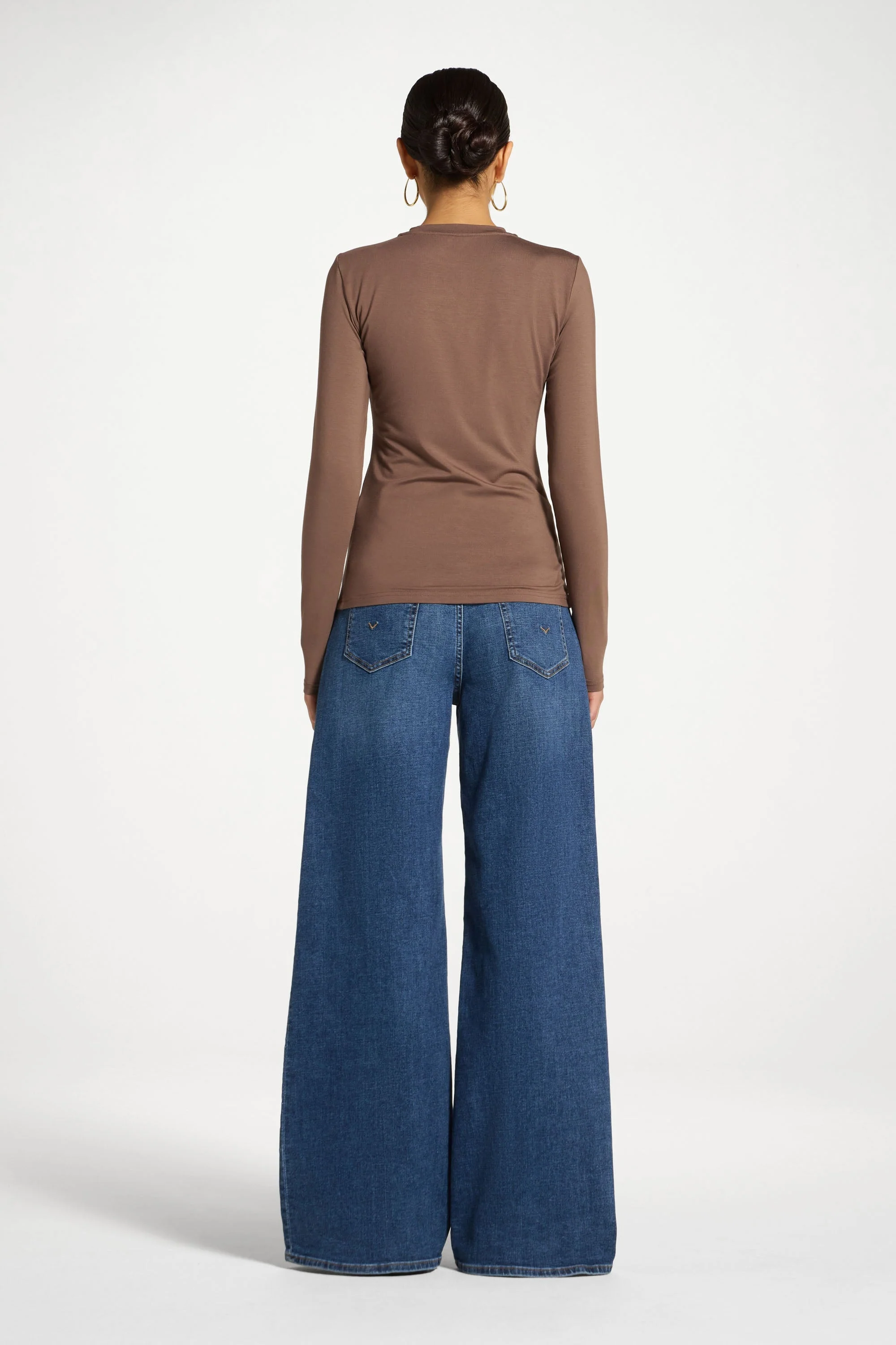 Essential Bamboo Long Sleeve Top - Chocolate - Image 5