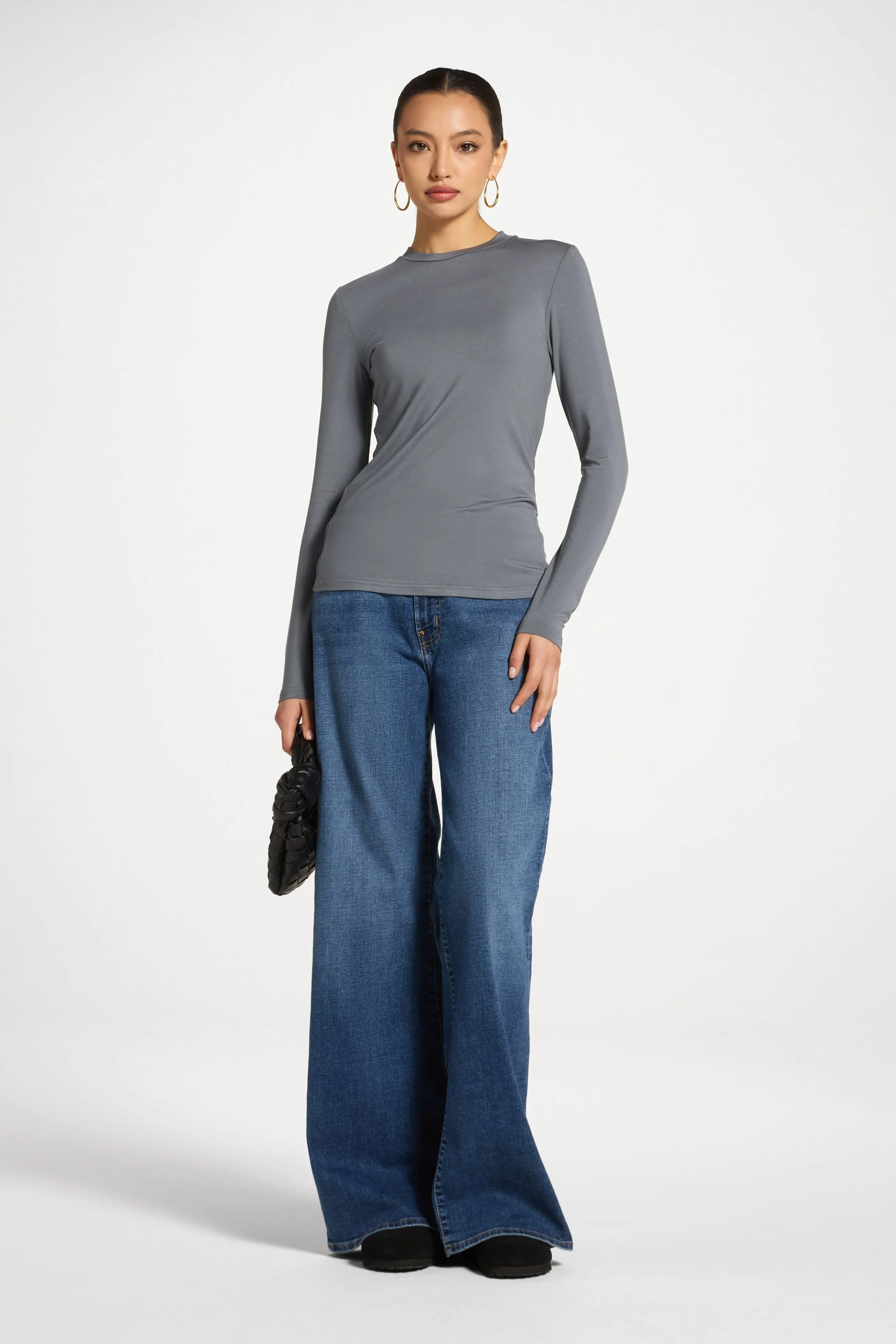 Essential Bamboo Long Sleeve Top - Iron - Image 2