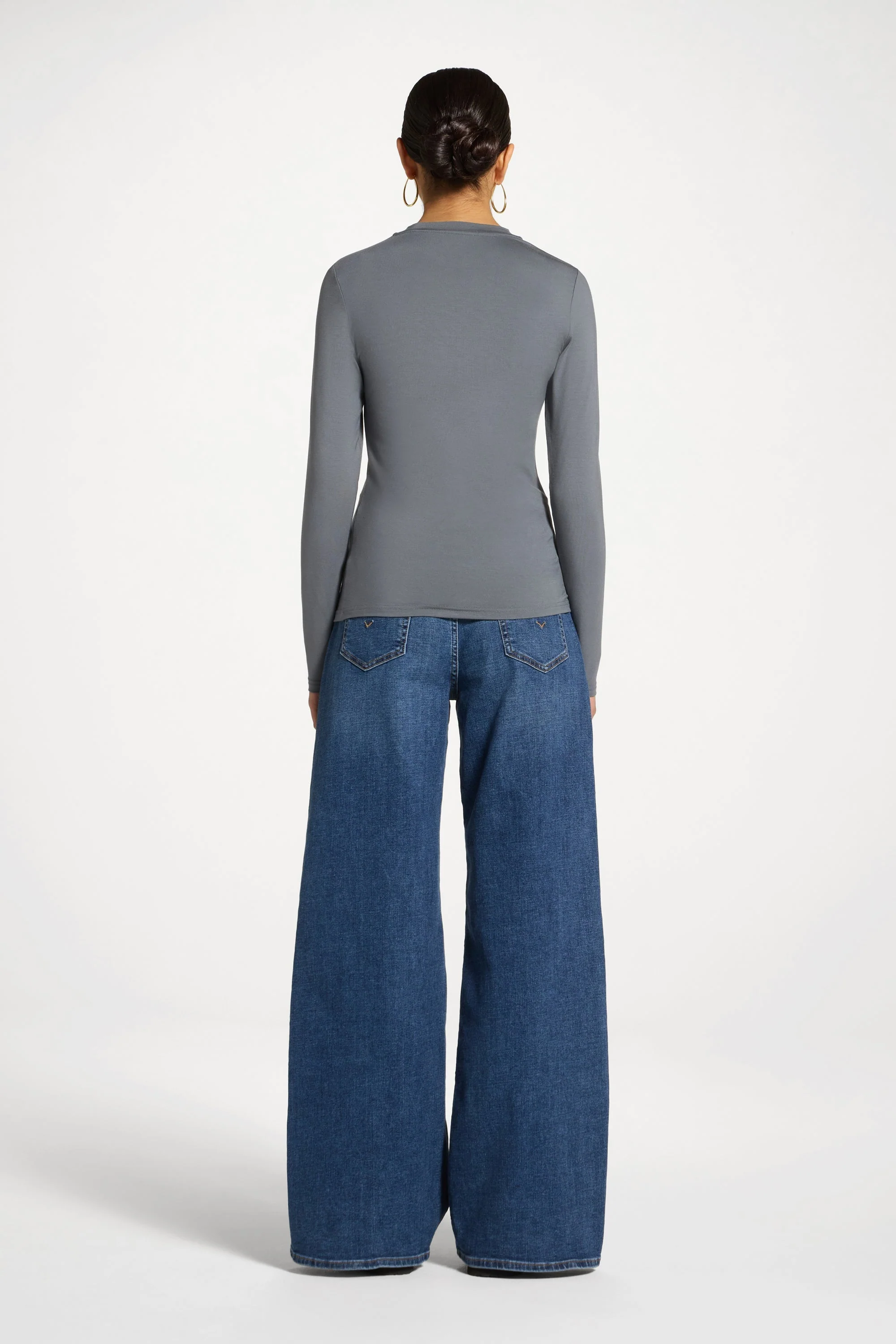 Essential Bamboo Long Sleeve Top - Iron - Image 6