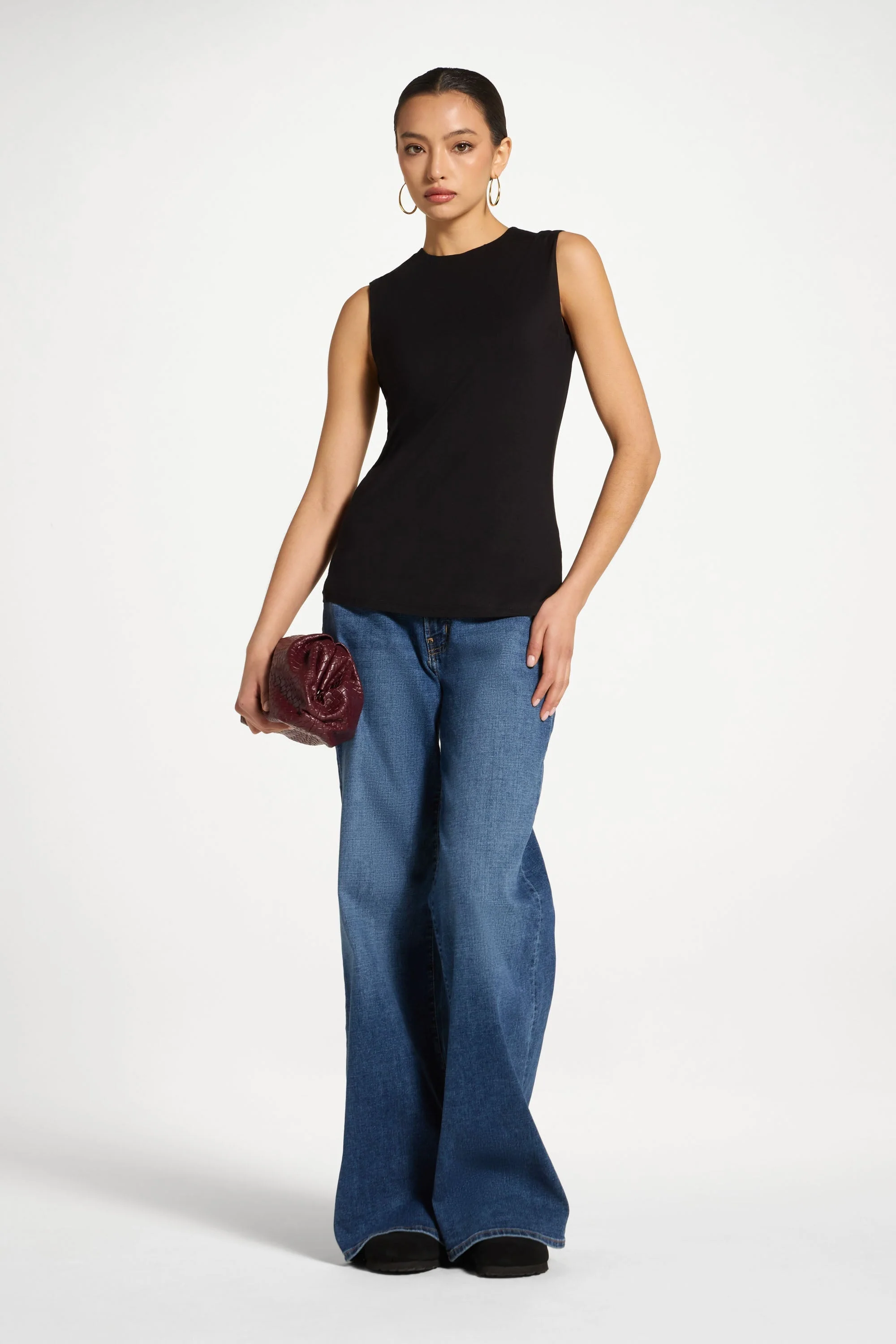 Essential Bamboo Tank Top - Black