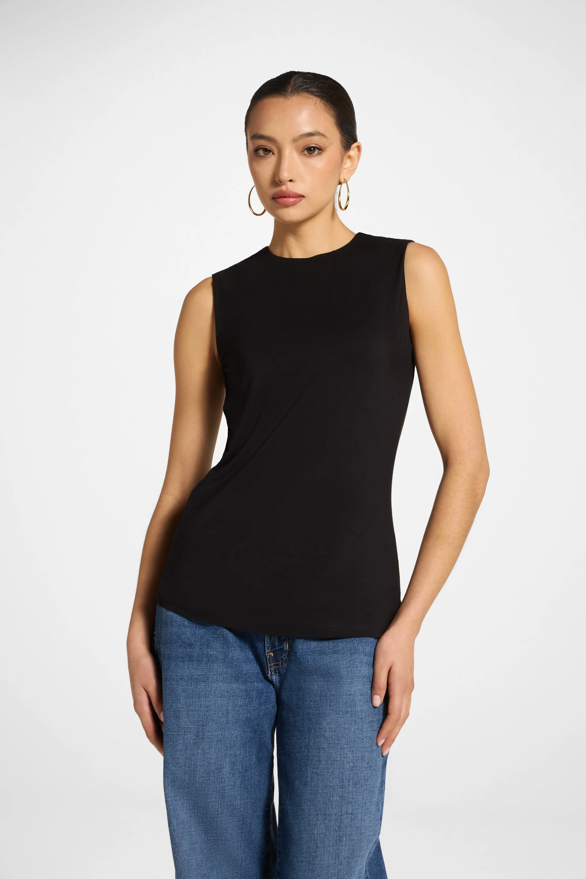 Essential Bamboo Tank Top - Black - Image 2