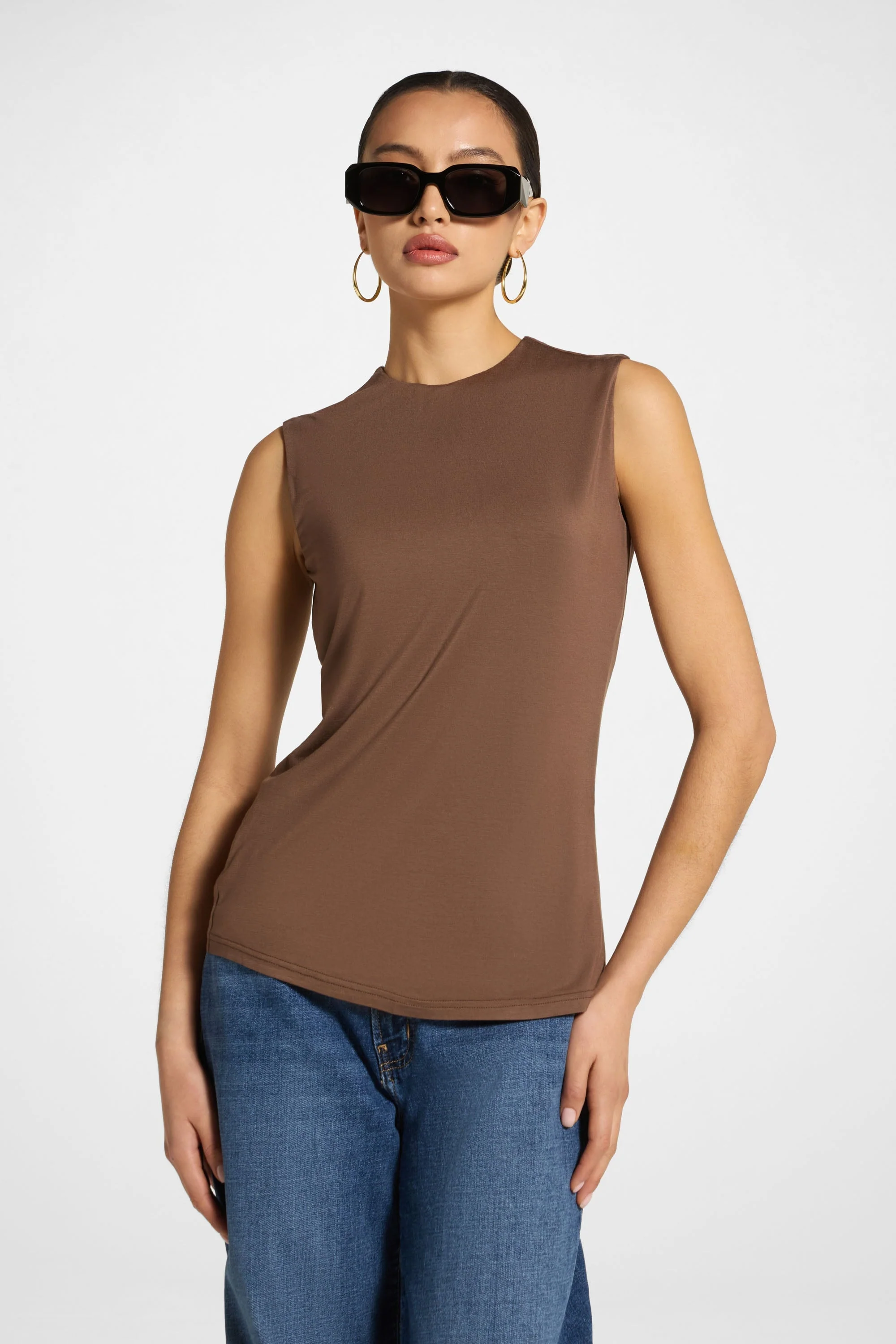 Essential Bamboo Tank Top - Coffee