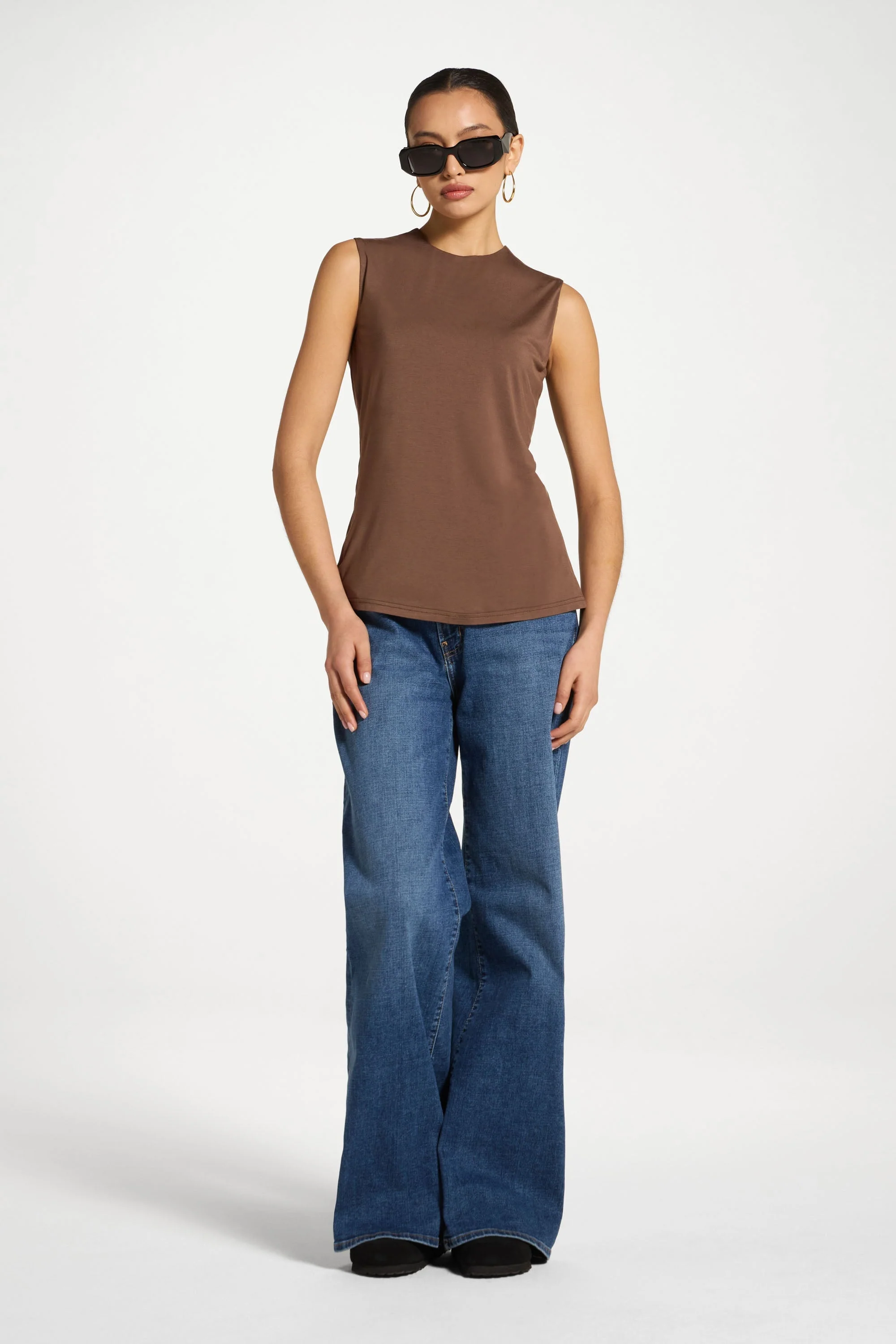 Essential Bamboo Tank Top - Coffee - Image 2