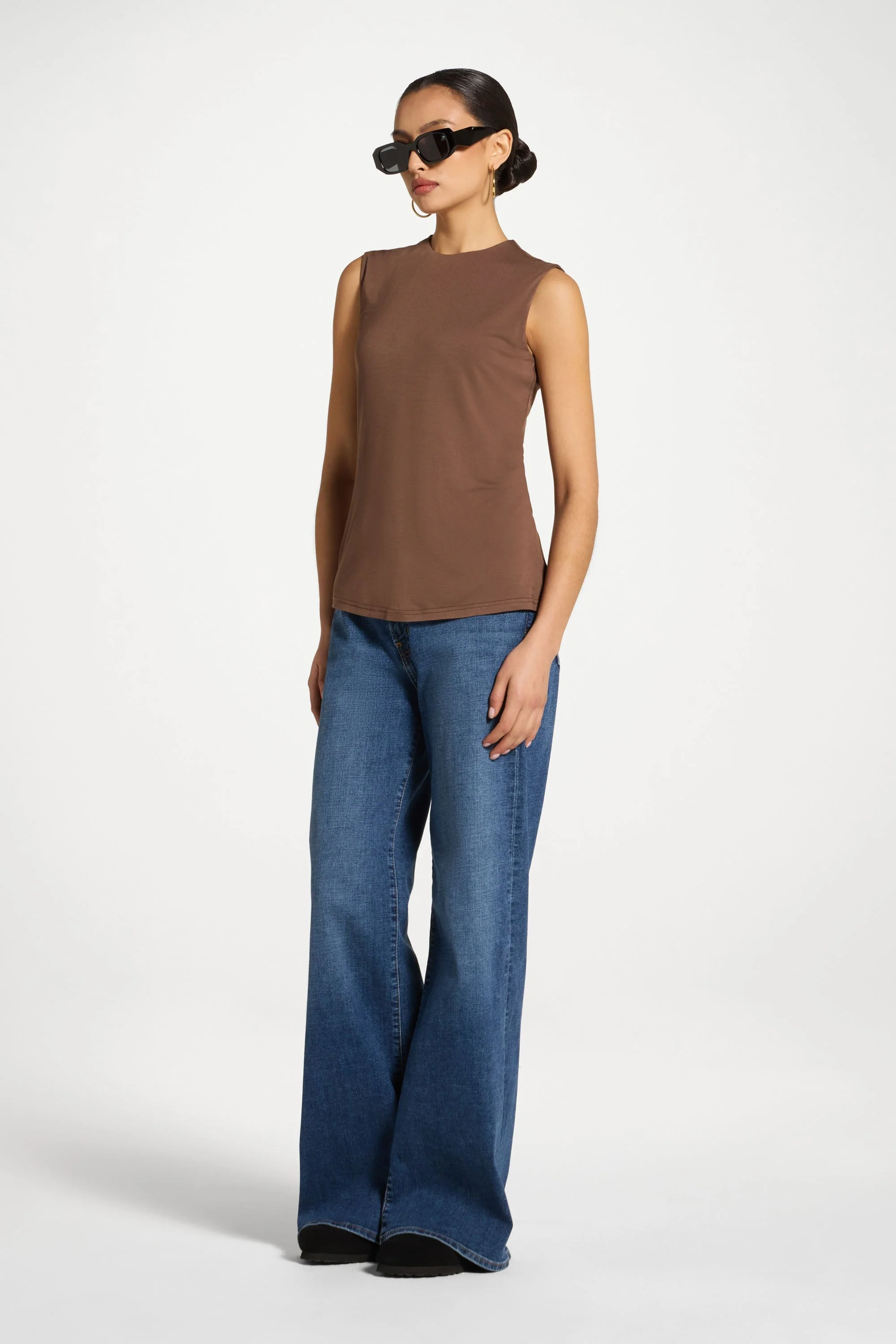 Essential Bamboo Tank Top - Coffee - Image 3