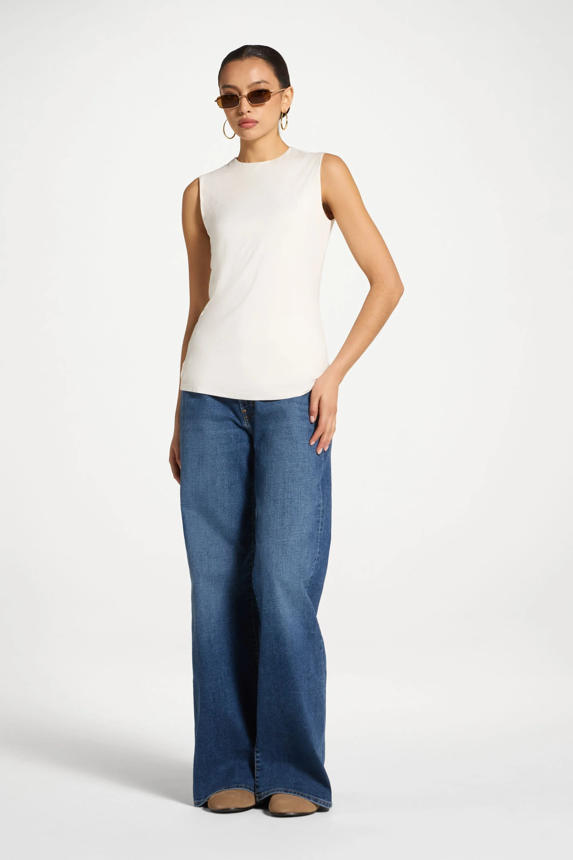Essential Bamboo Tank Top - Ivory - Image 2
