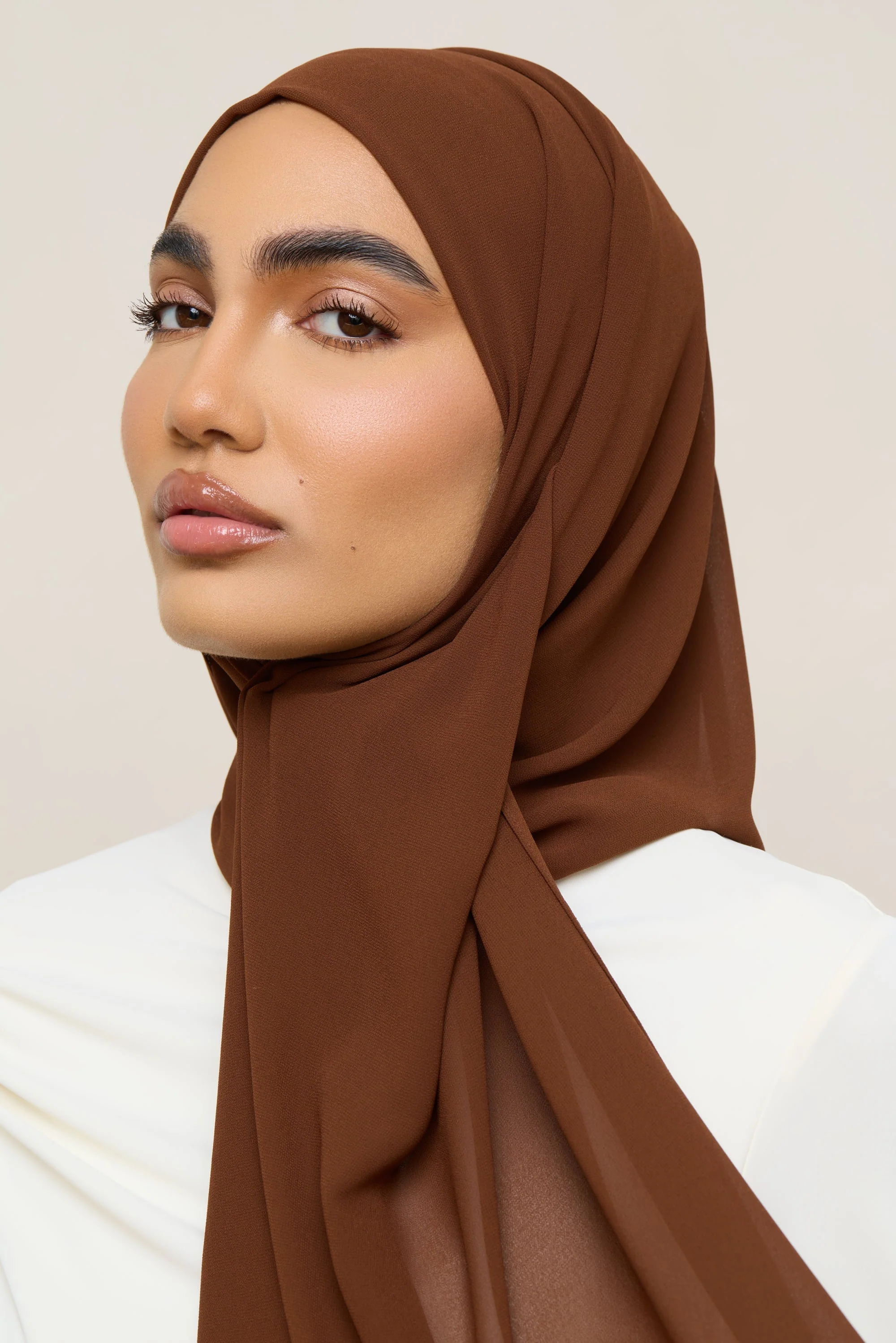 Essential Chiffon Hijab - Caramel - Image 5