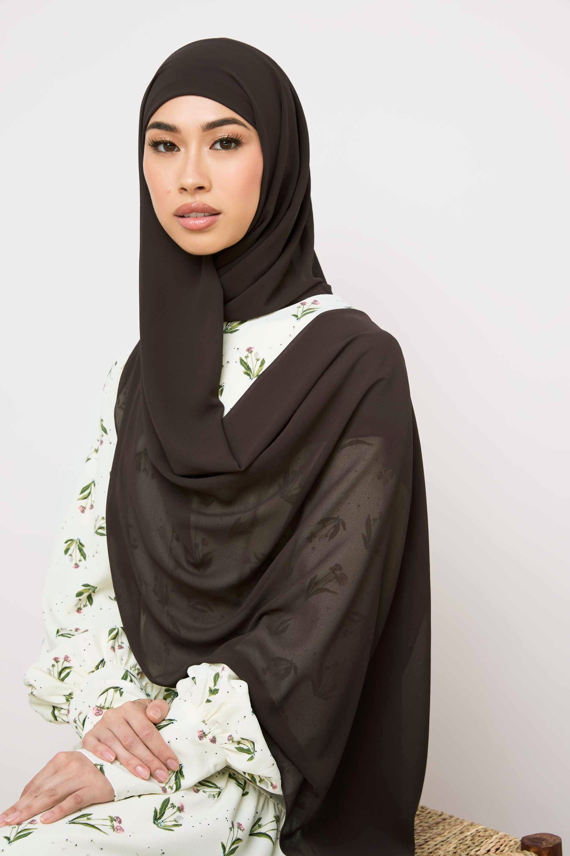 Essential Chiffon Hijab - Chocolate Plum - Image 2