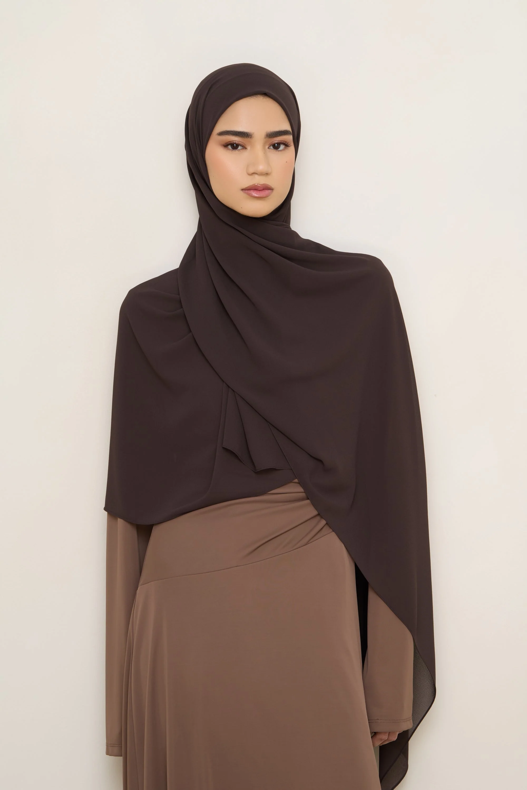Essential Chiffon Hijab - Chocolate Torte