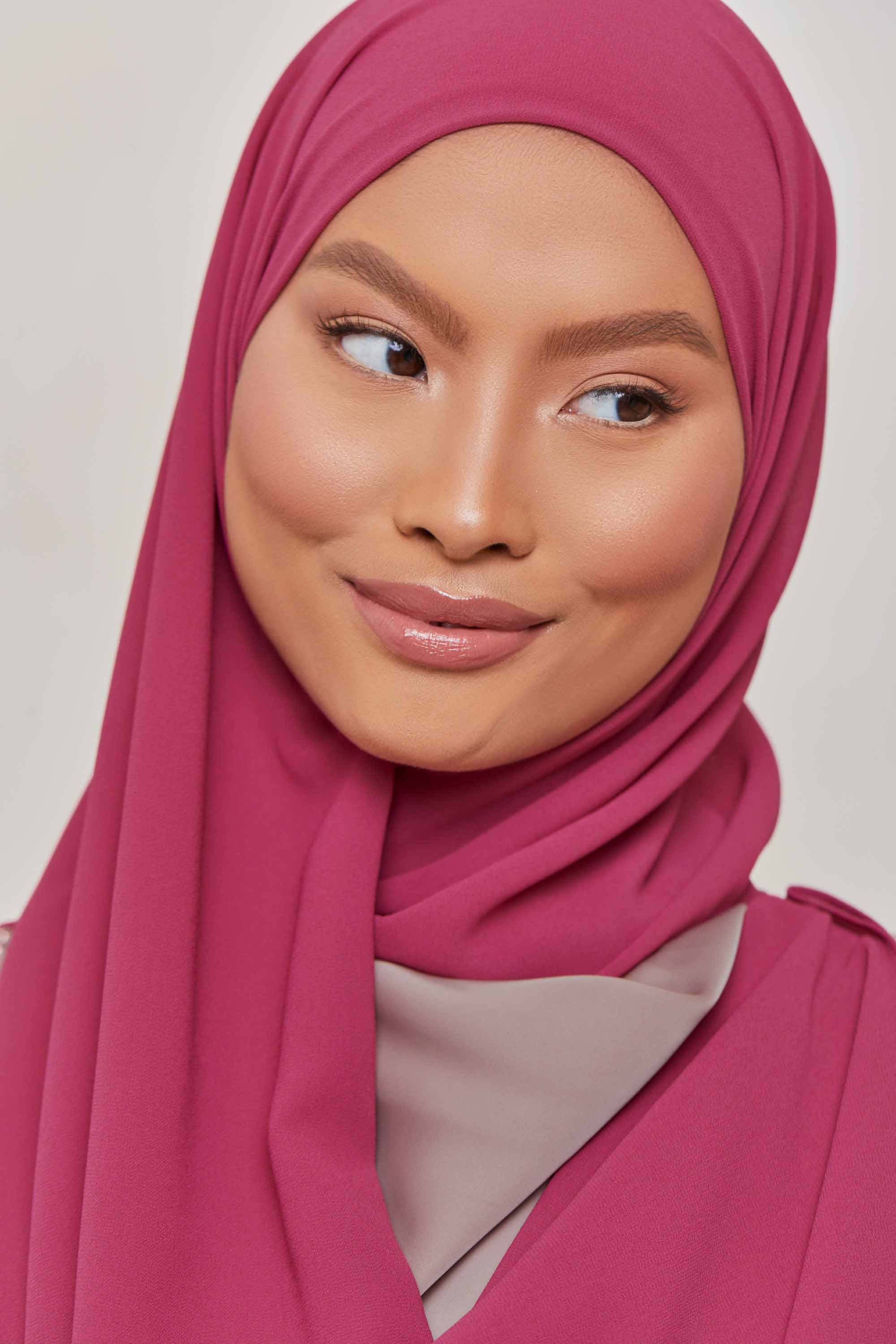 Essential Chiffon Hijab - Magenta - Image 2
