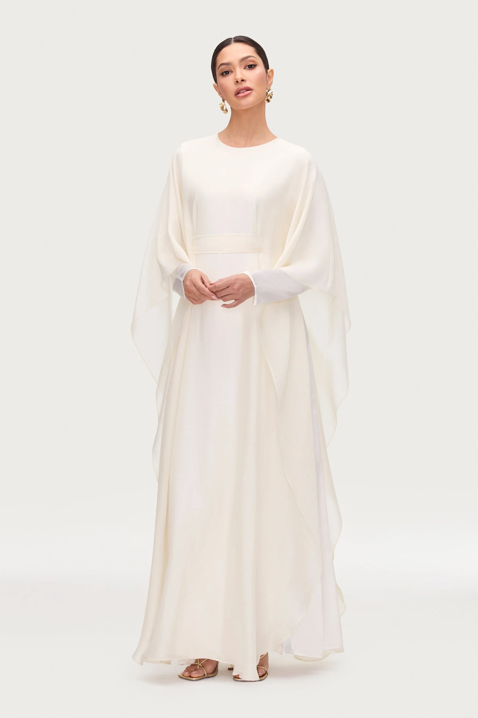 Ethereal Silk Tie Waist Maxi Dress - Moonbeam - Image 5