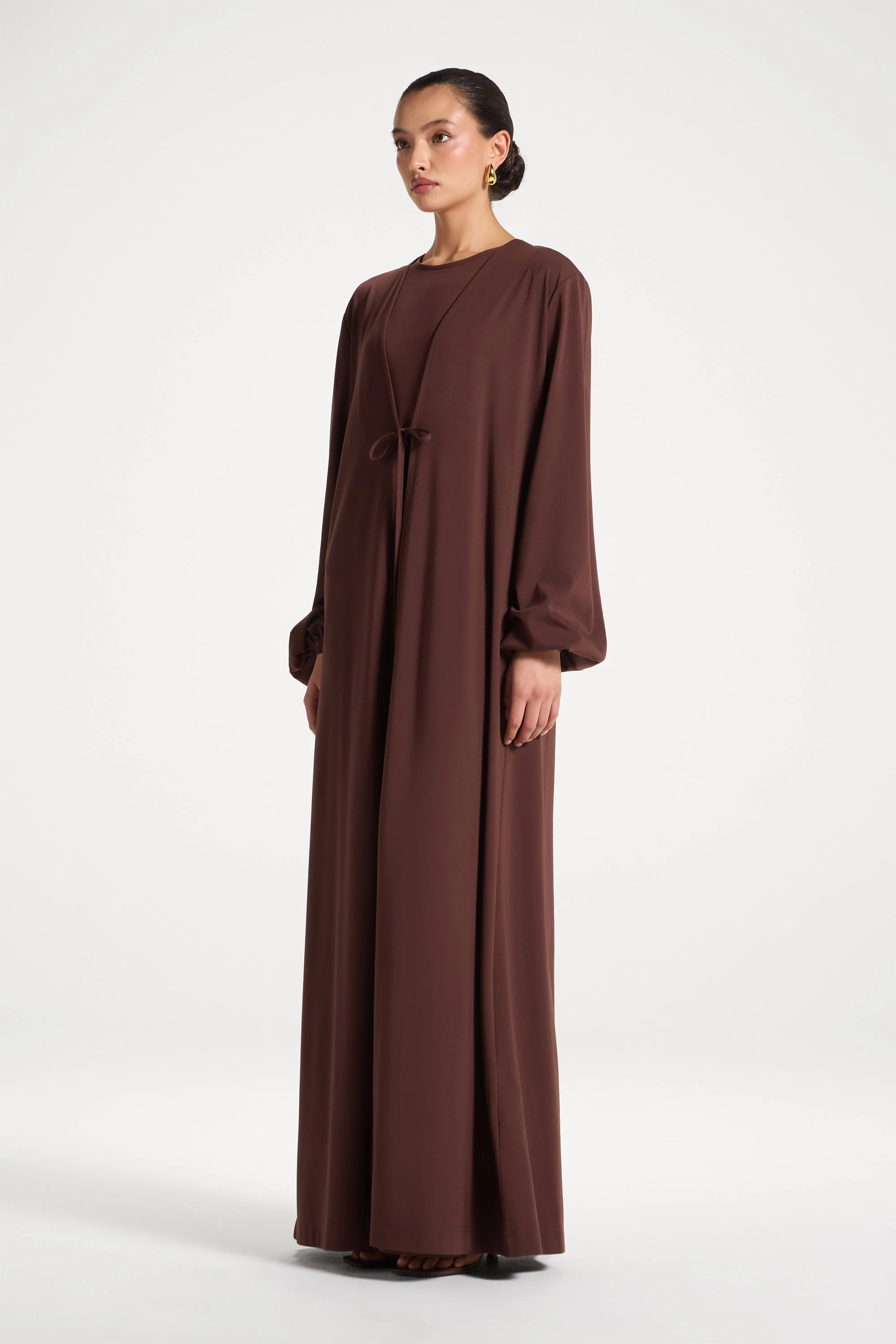 Everyday Abaya & Dress Set - Chocolate - Image 3