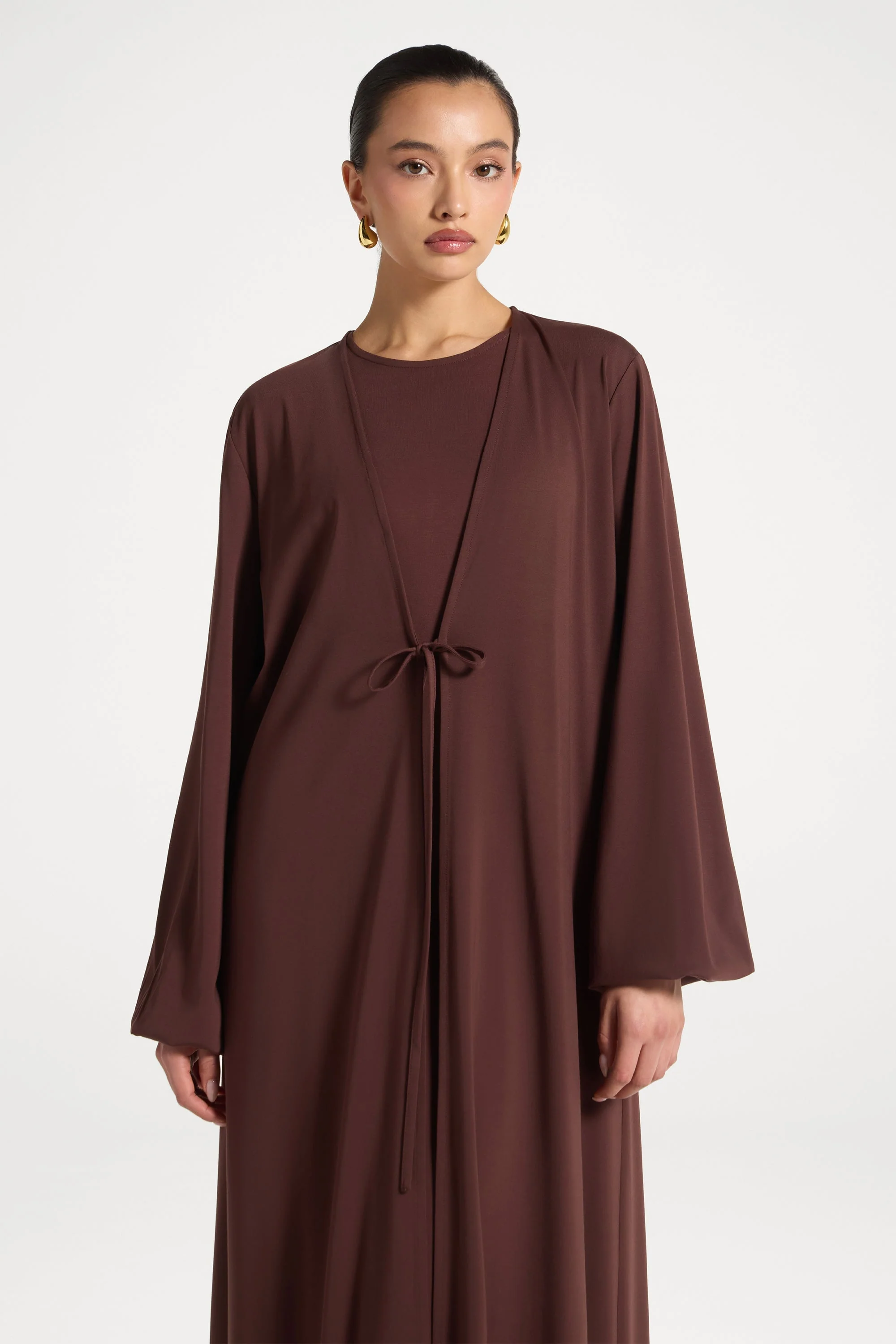 Everyday Abaya & Dress Set - Chocolate - Image 4