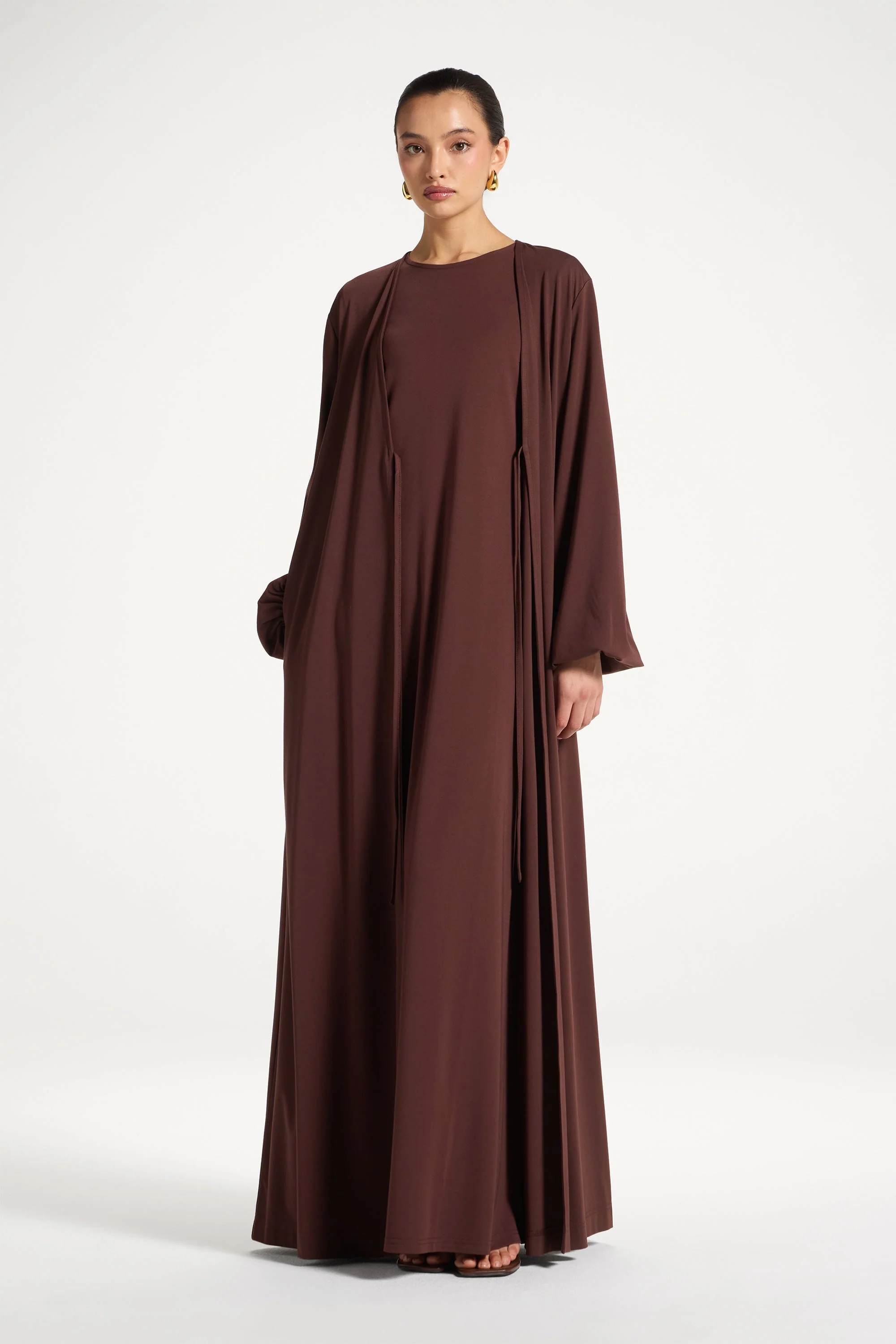 Everyday Abaya & Dress Set - Chocolate - Image 5