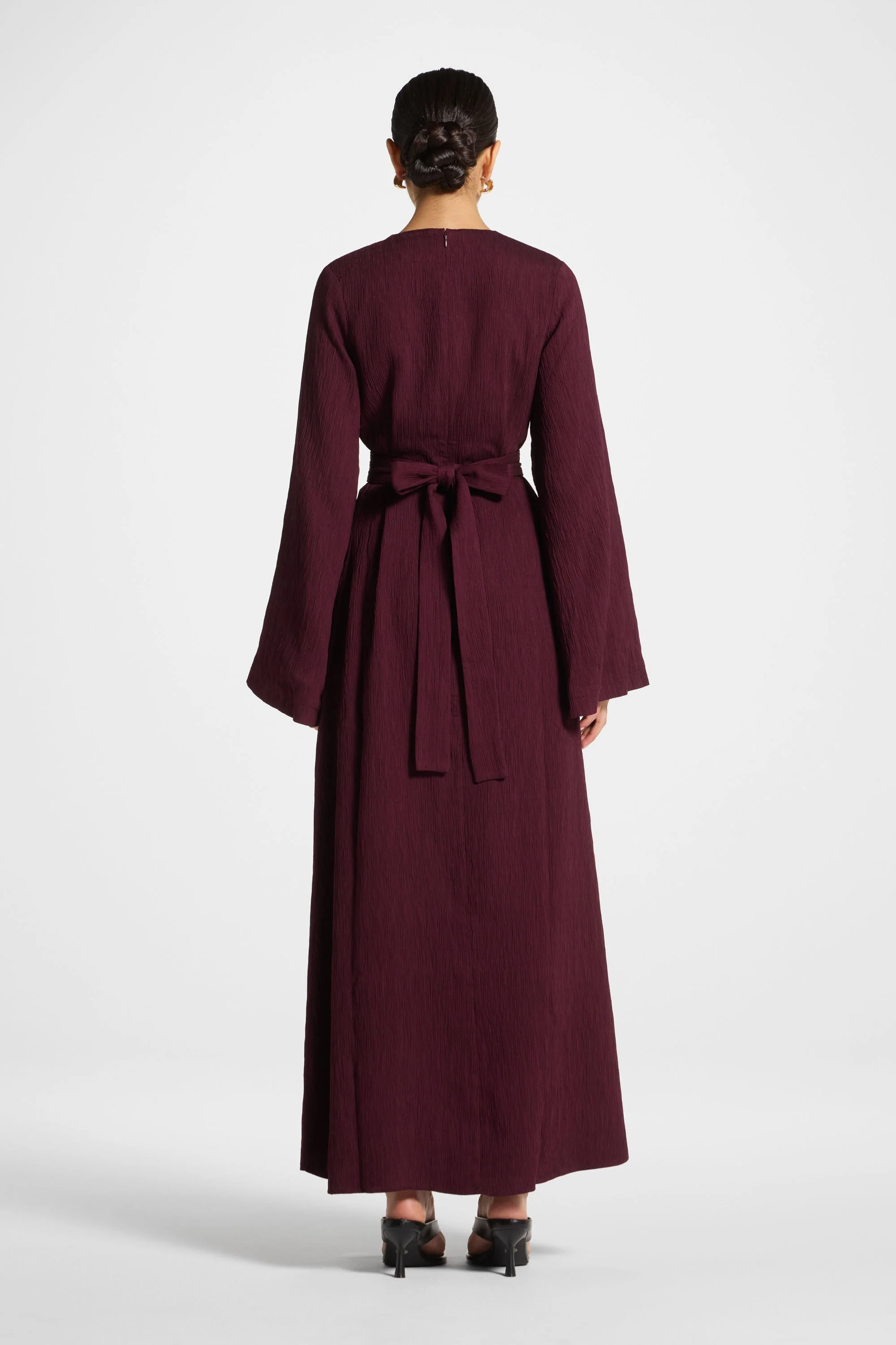 Flare Sleeve Maxi Dress - Black Currant - Image 5