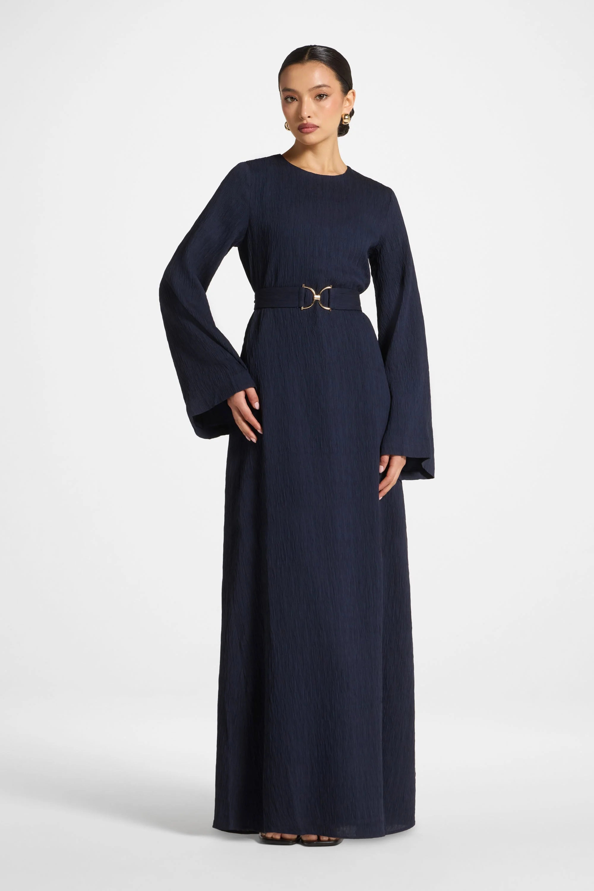 Flare Sleeve Maxi Dress - Midnight