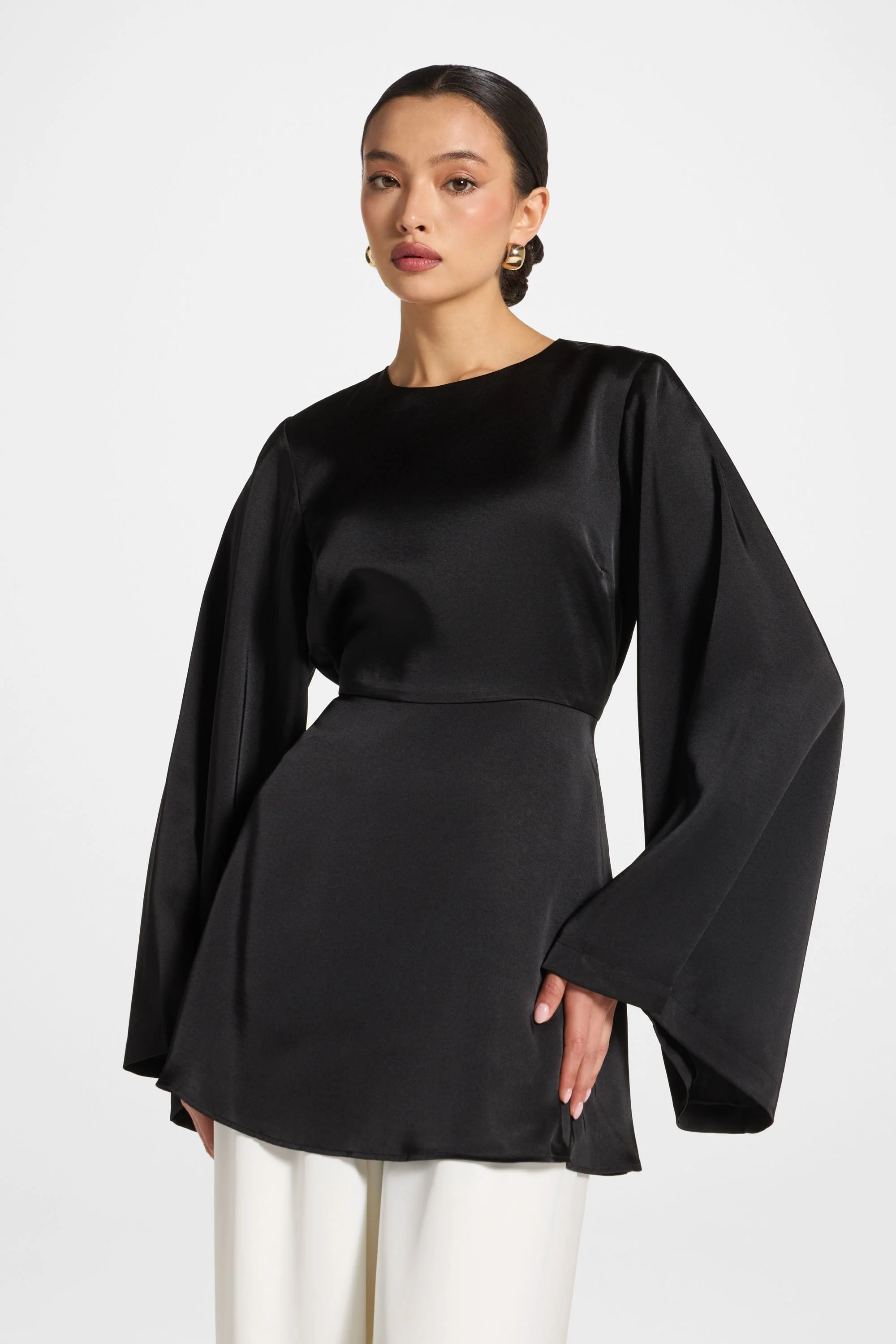 Flare Sleeve Top - Black