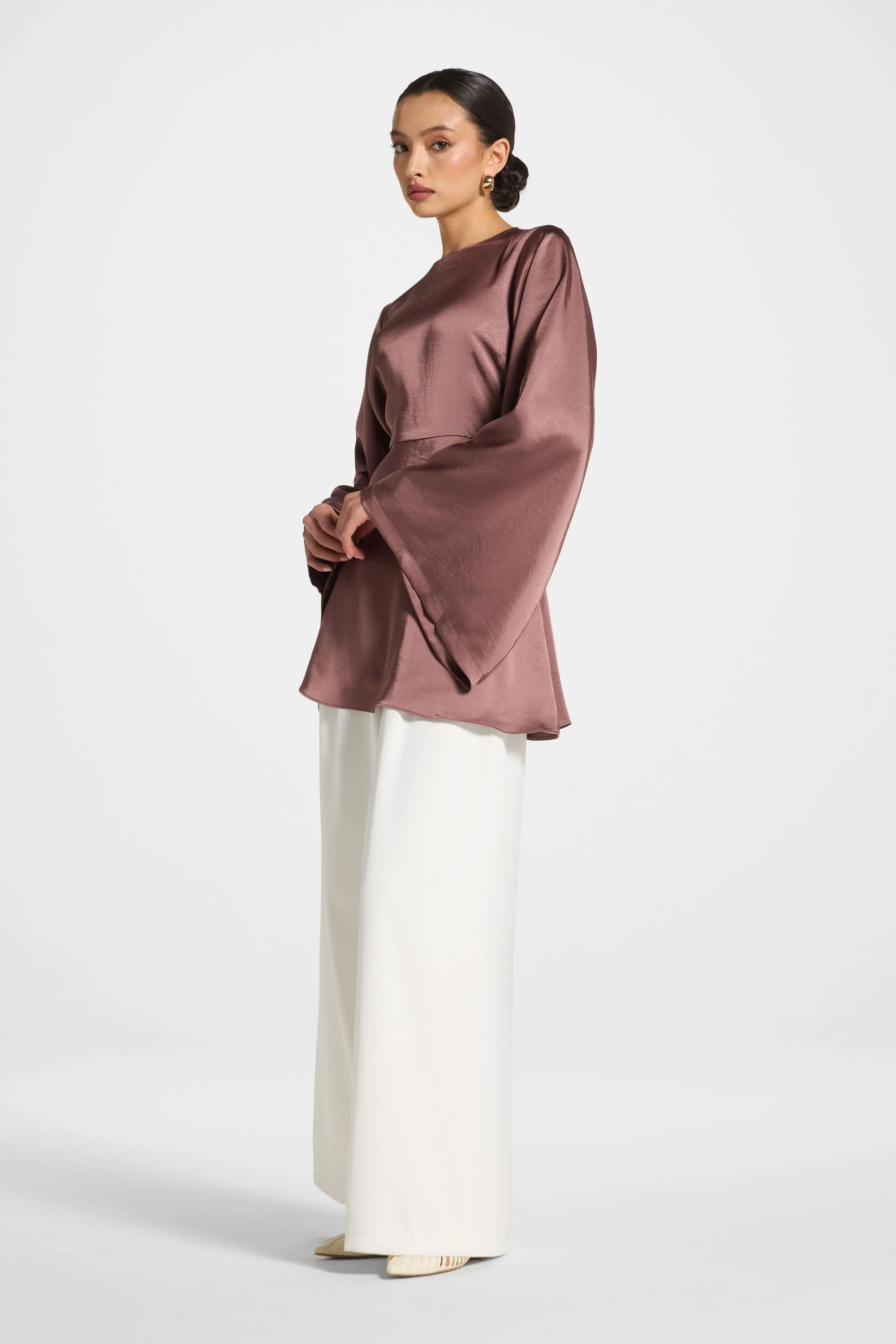 Flare Sleeve Top - Dusty Plum - Image 3