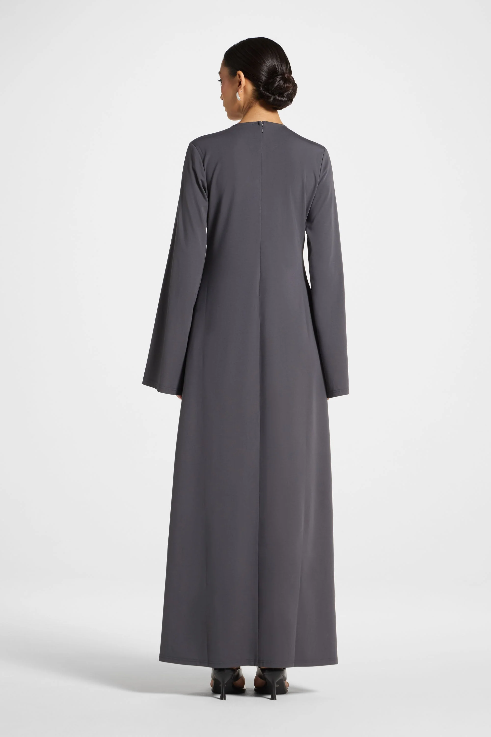 Flowy Pleat Maxi Dress - Iron - Image 6