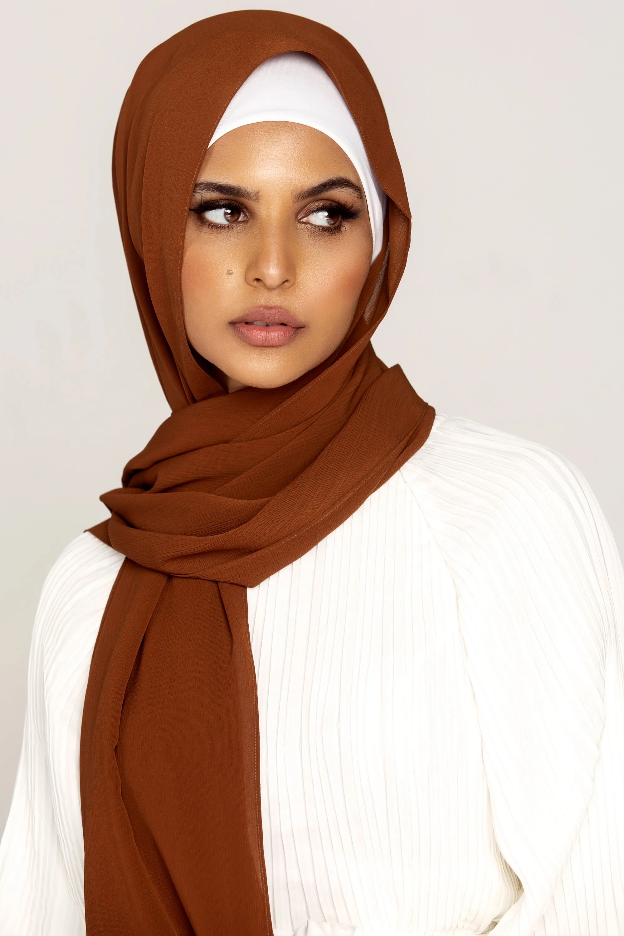 Georgette Crepe Hijab - Nutmeg - Image 3