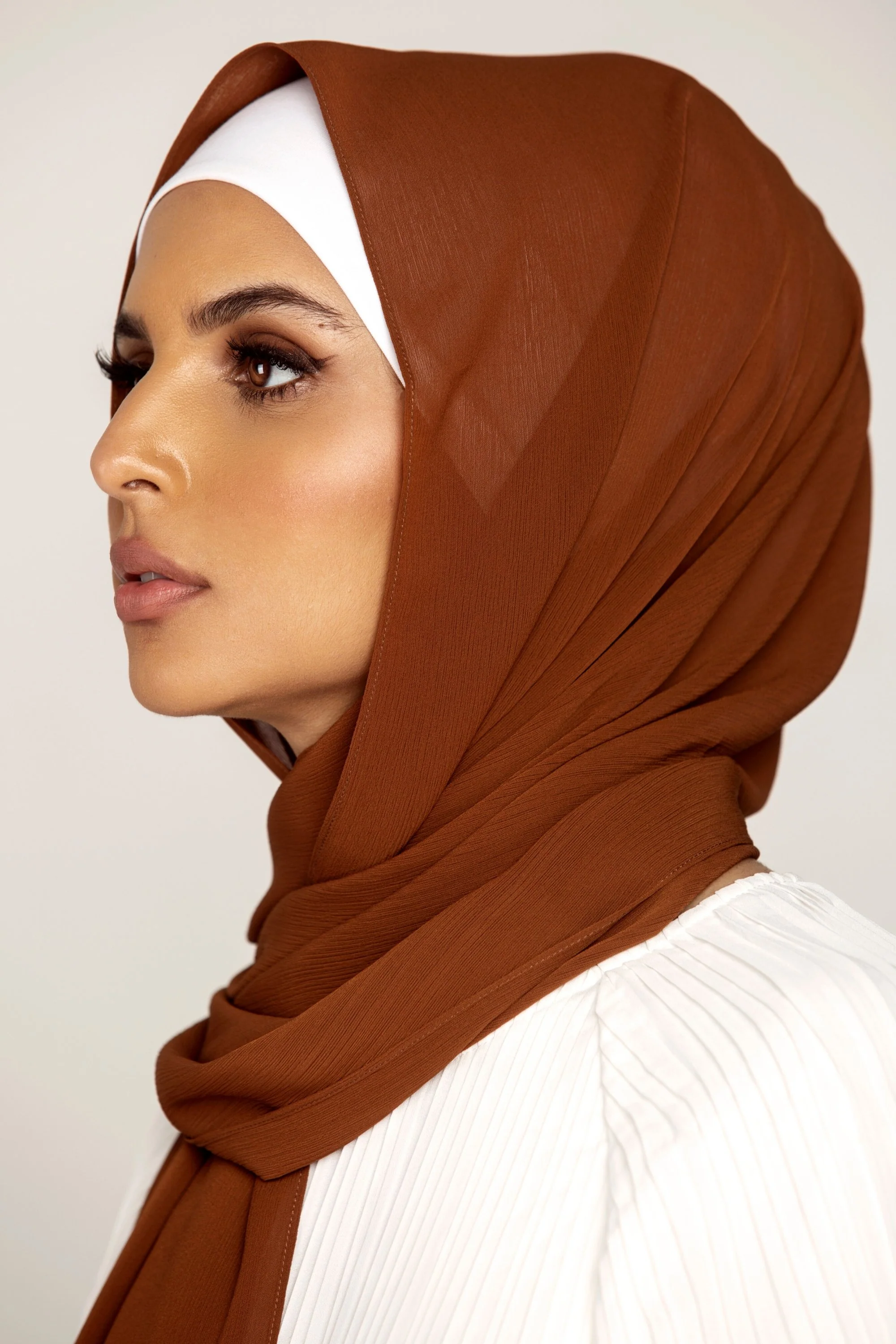 Georgette Crepe Hijab - Nutmeg - Image 4