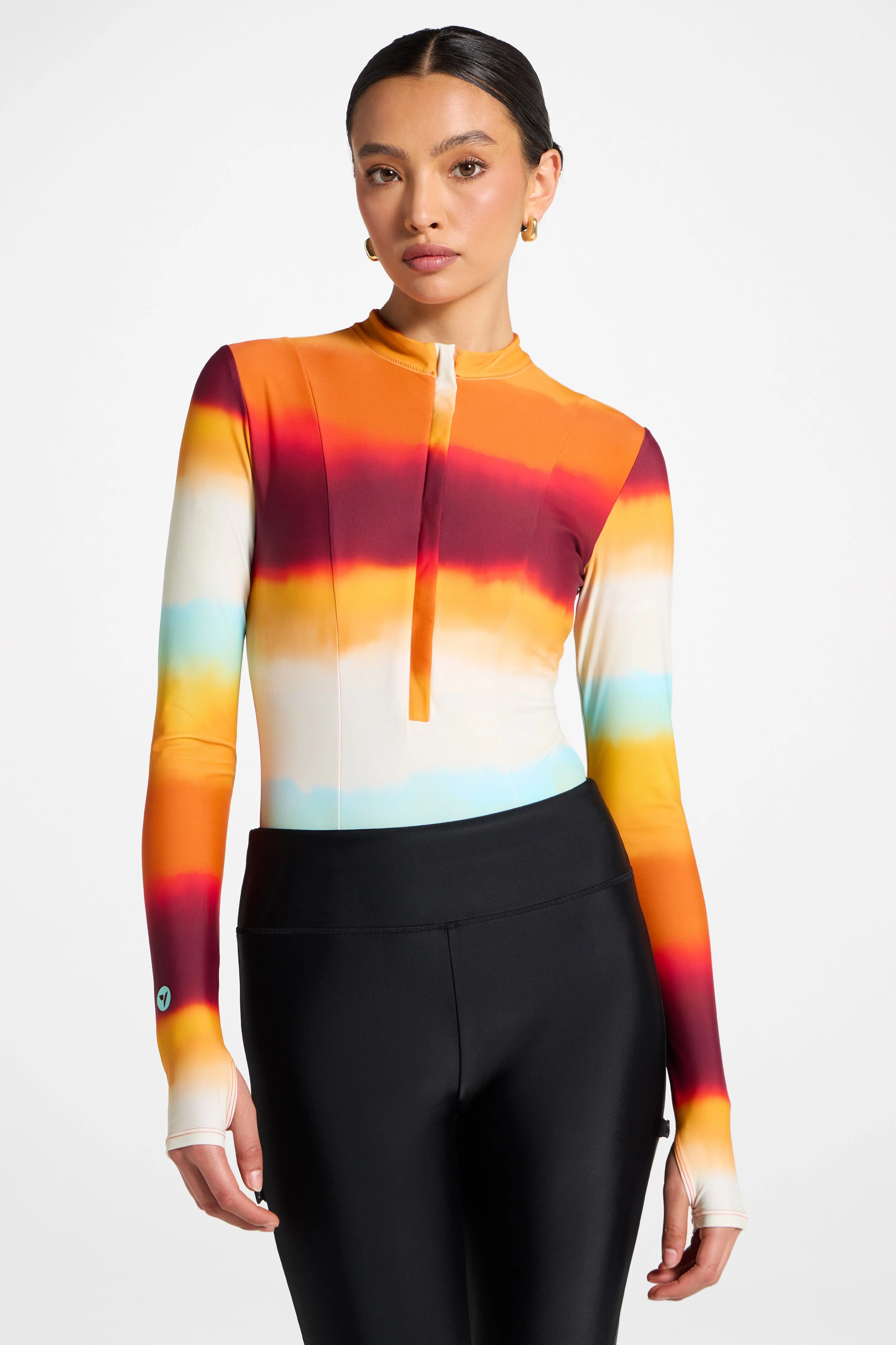 Wrap Two Piece Swimsuit & Skirt Set - Sunset Ombre - Image 11