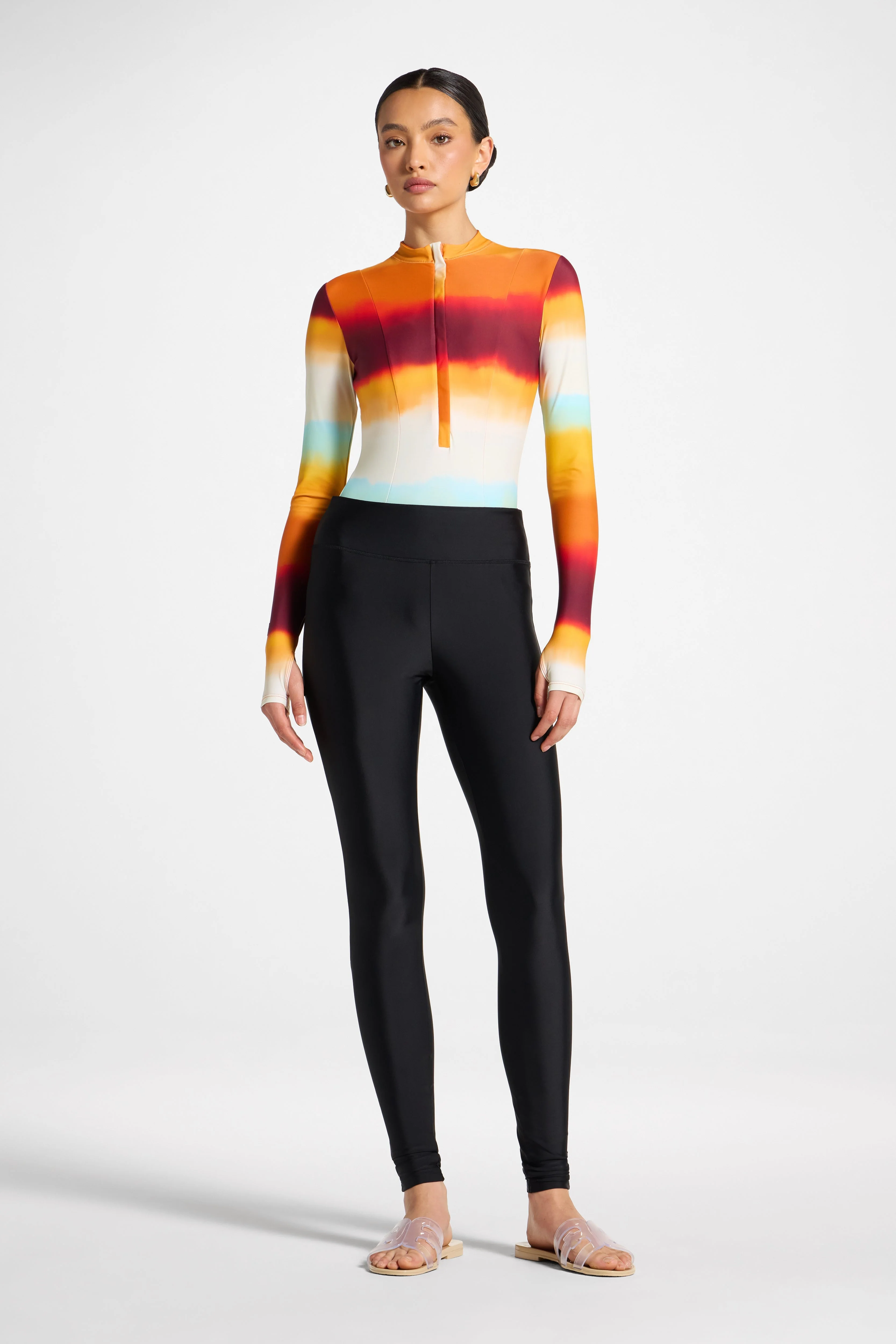 Wrap Two Piece Swimsuit & Skirt Set - Sunset Ombre - Image 12