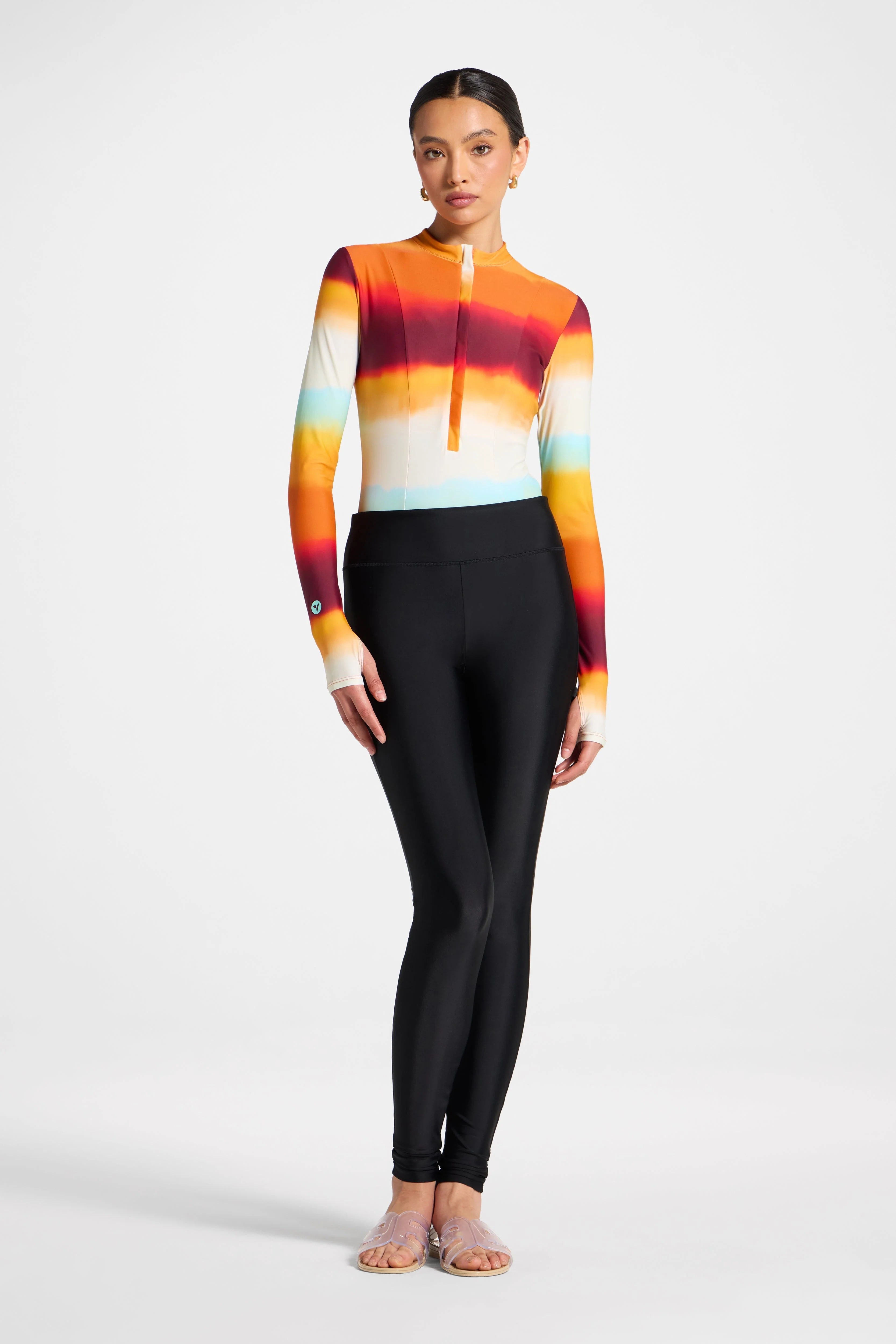 Wrap Two Piece Swimsuit & Skirt Set - Sunset Ombre - Image 14
