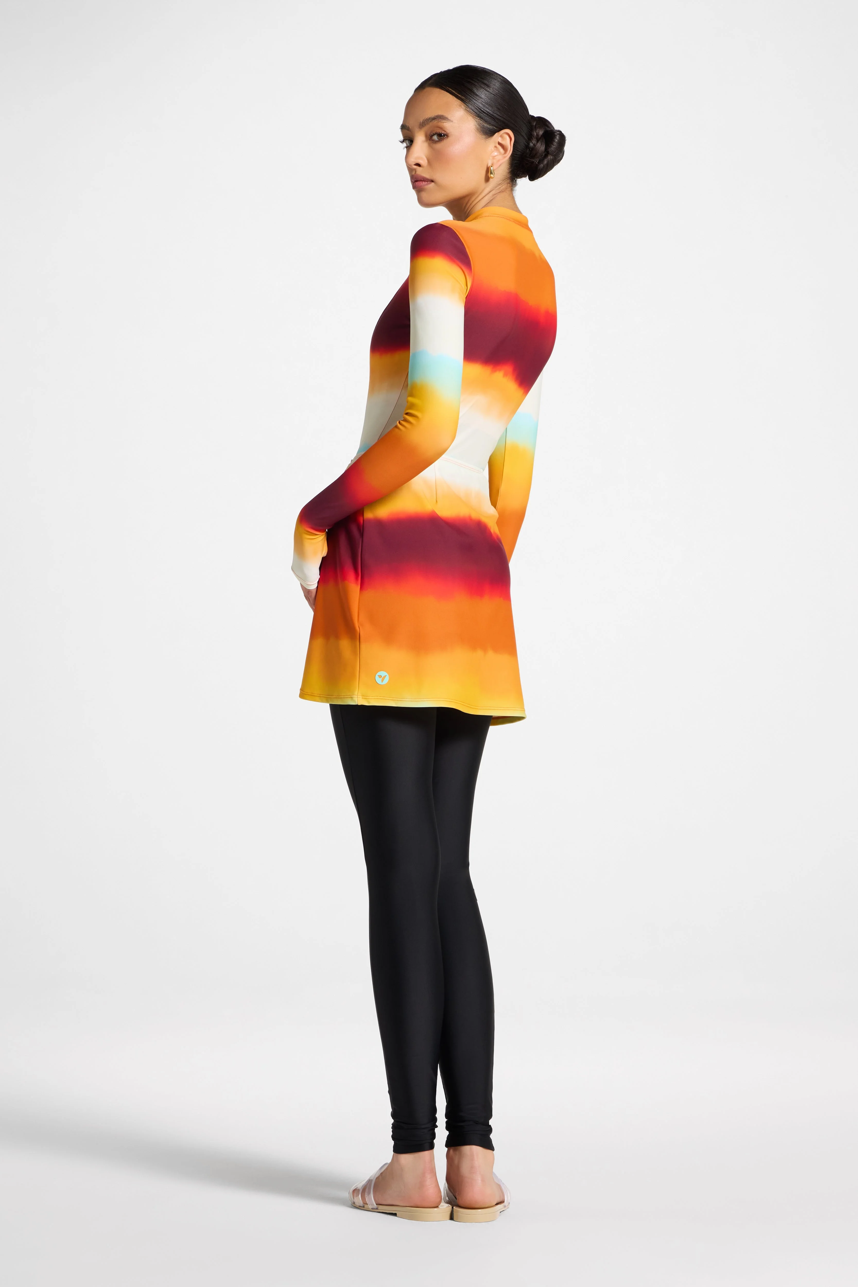 Wrap Two Piece Swimsuit & Skirt Set - Sunset Ombre - Image 9