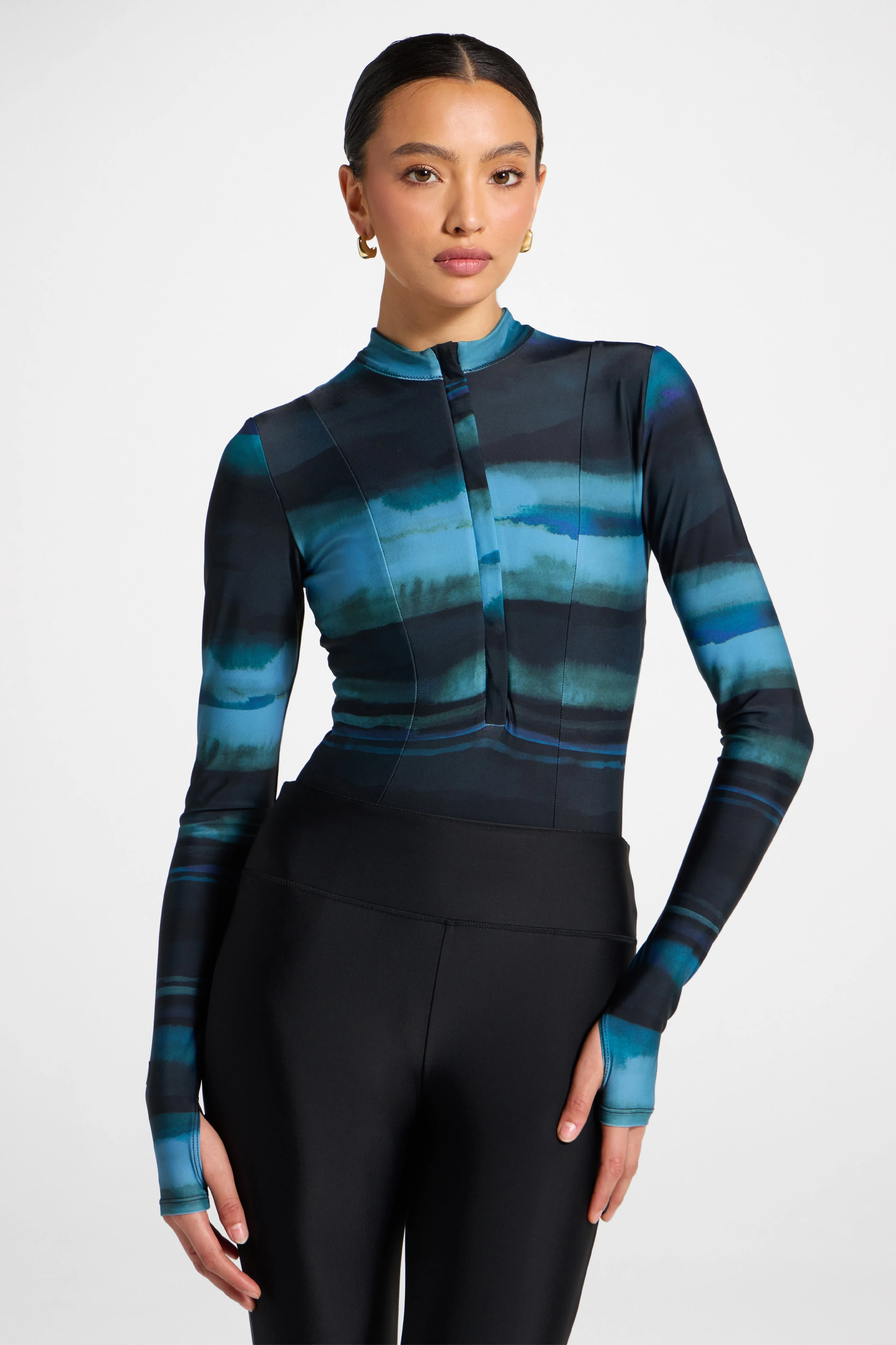 Wrap Two Piece Swimsuit & Skirt Set - Twilight Waves - Image 15