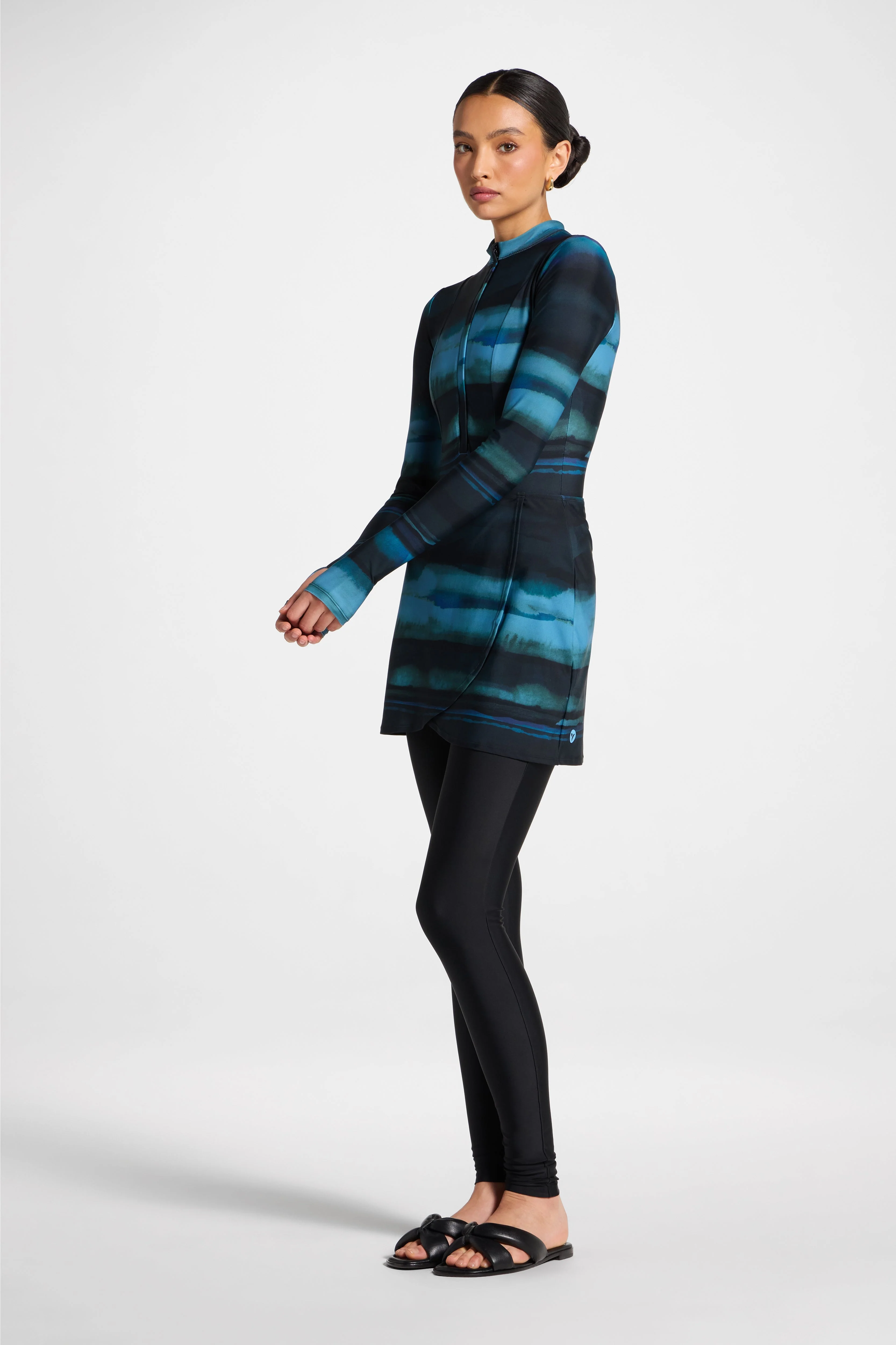Wrap Two Piece Swimsuit & Skirt Set - Twilight Waves - Image 8