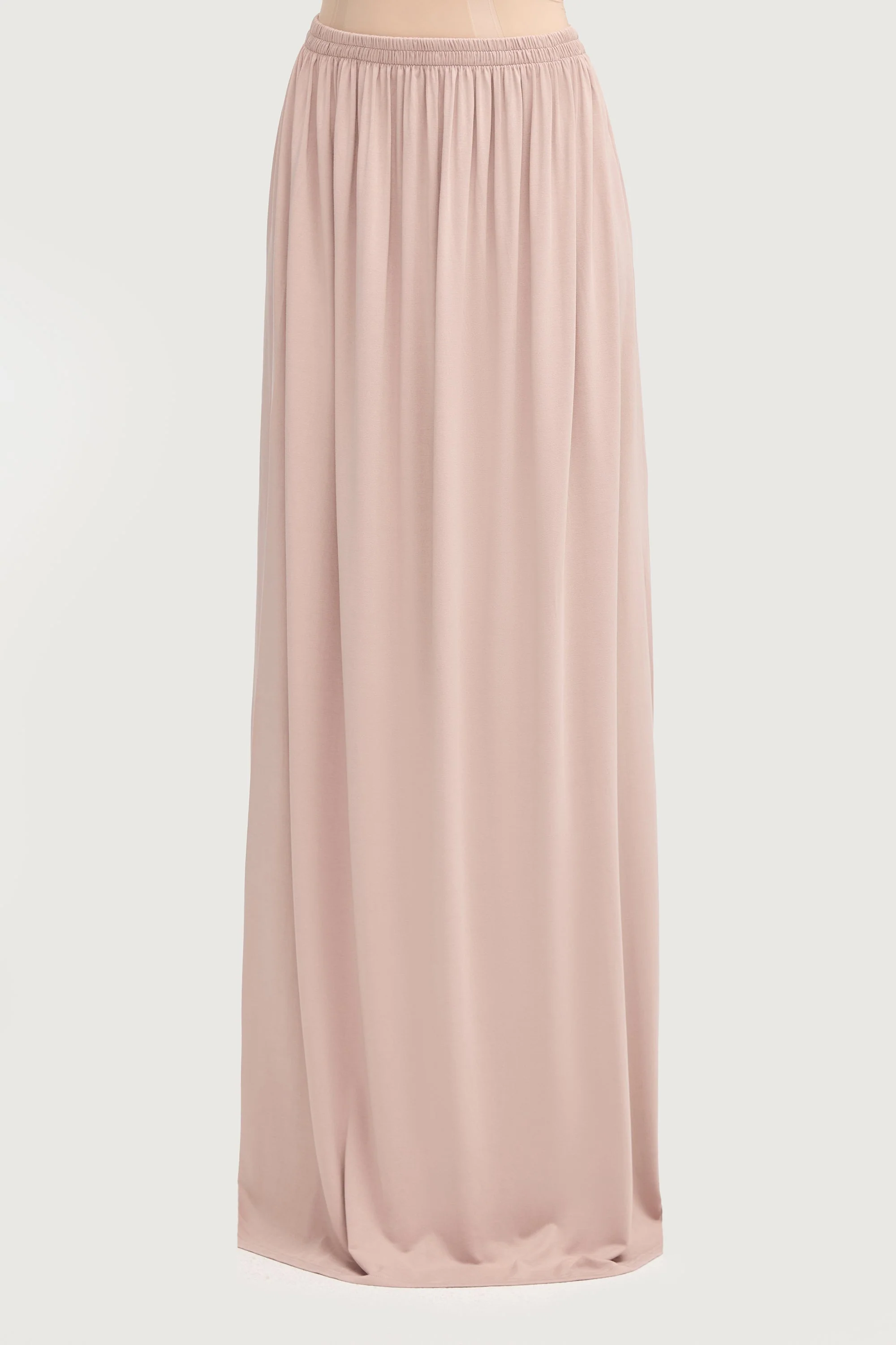 Jersey Cupro Prayer Jilbab & Skirt Set - Mink - Image 5
