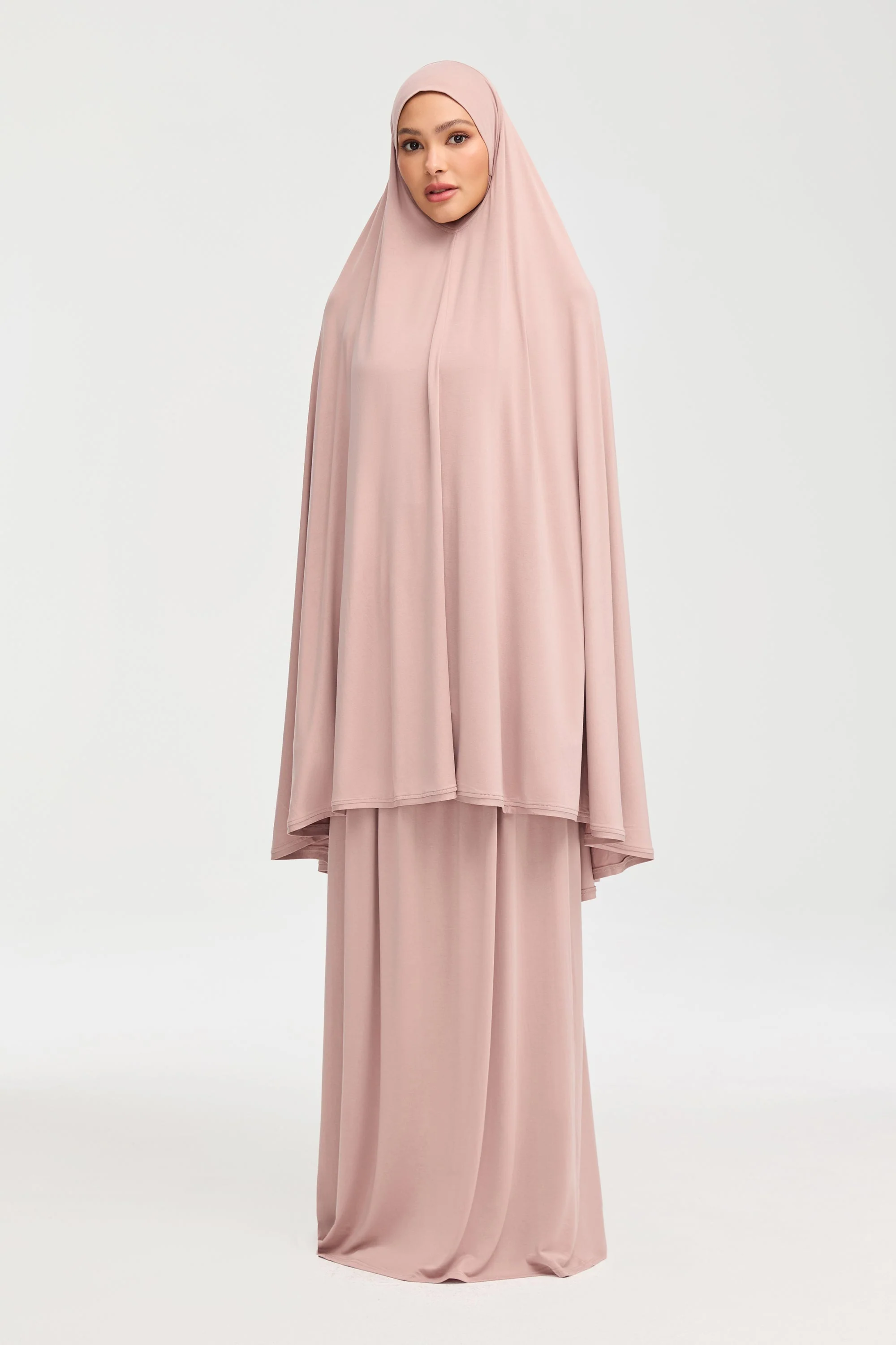 Jersey Cupro Two Piece Prayer Set - Dusty Mauve - Image 4