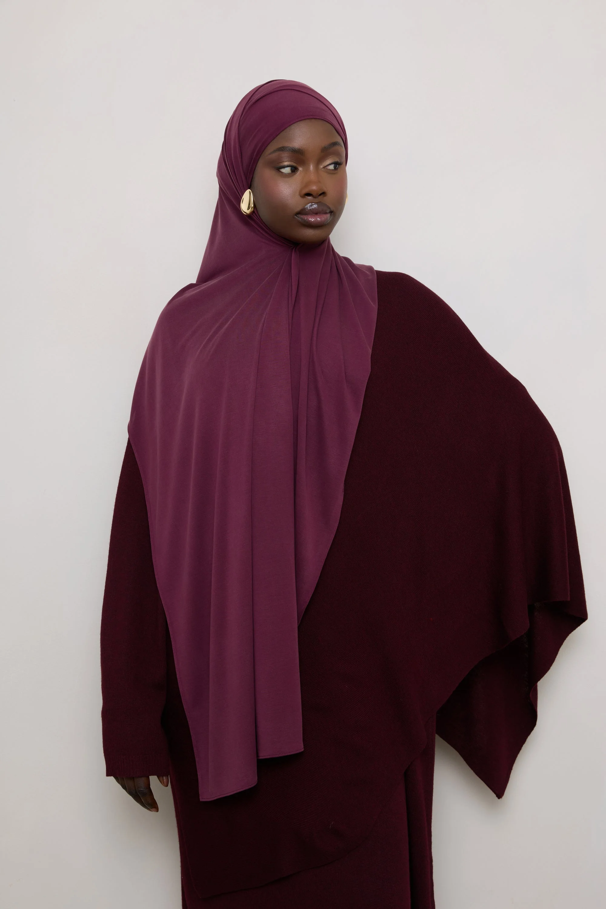 Jersey Hijab - Fig - Image 2