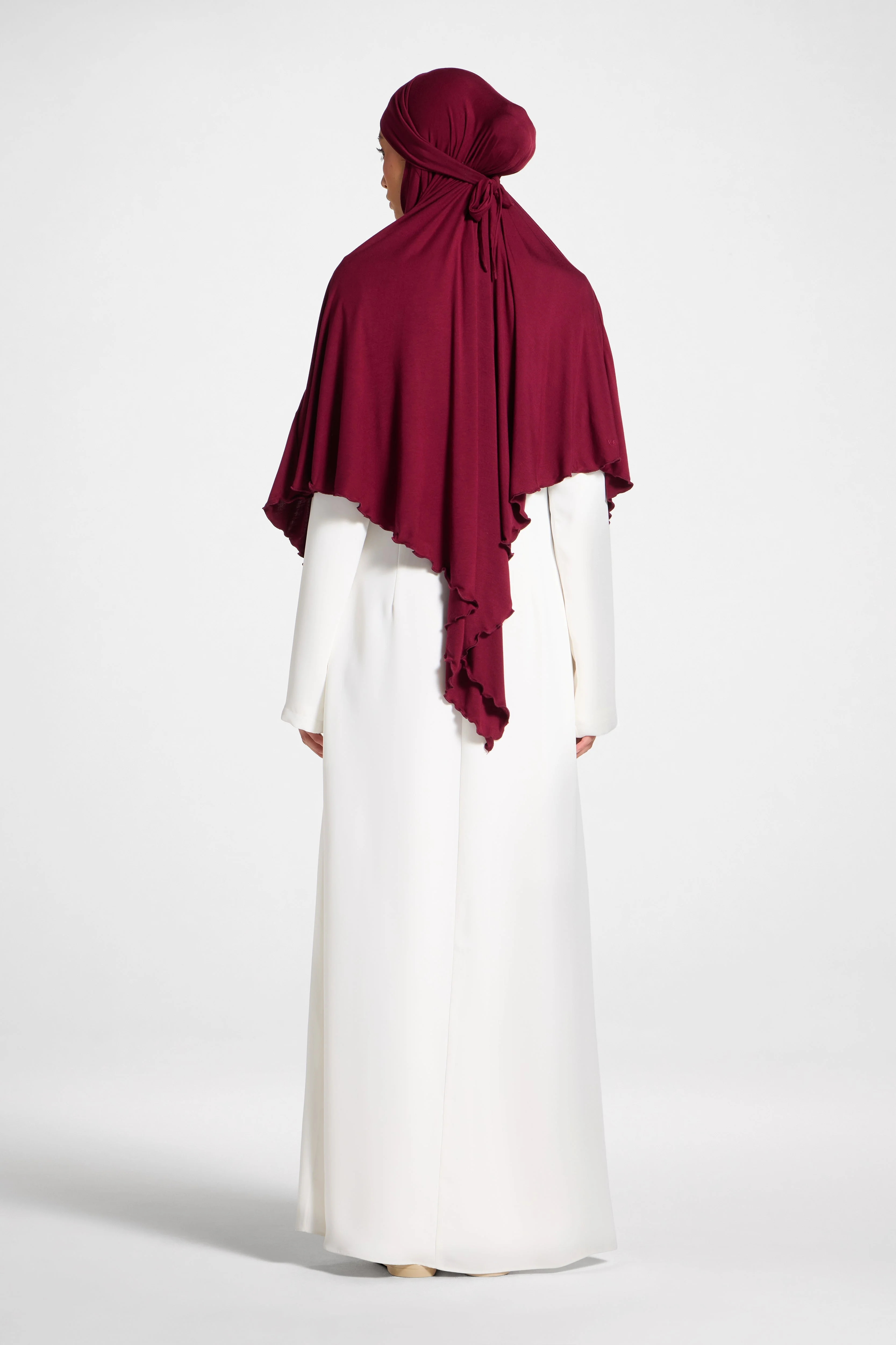 Jersey Khimar Hijab - Pomegranate - Image 5