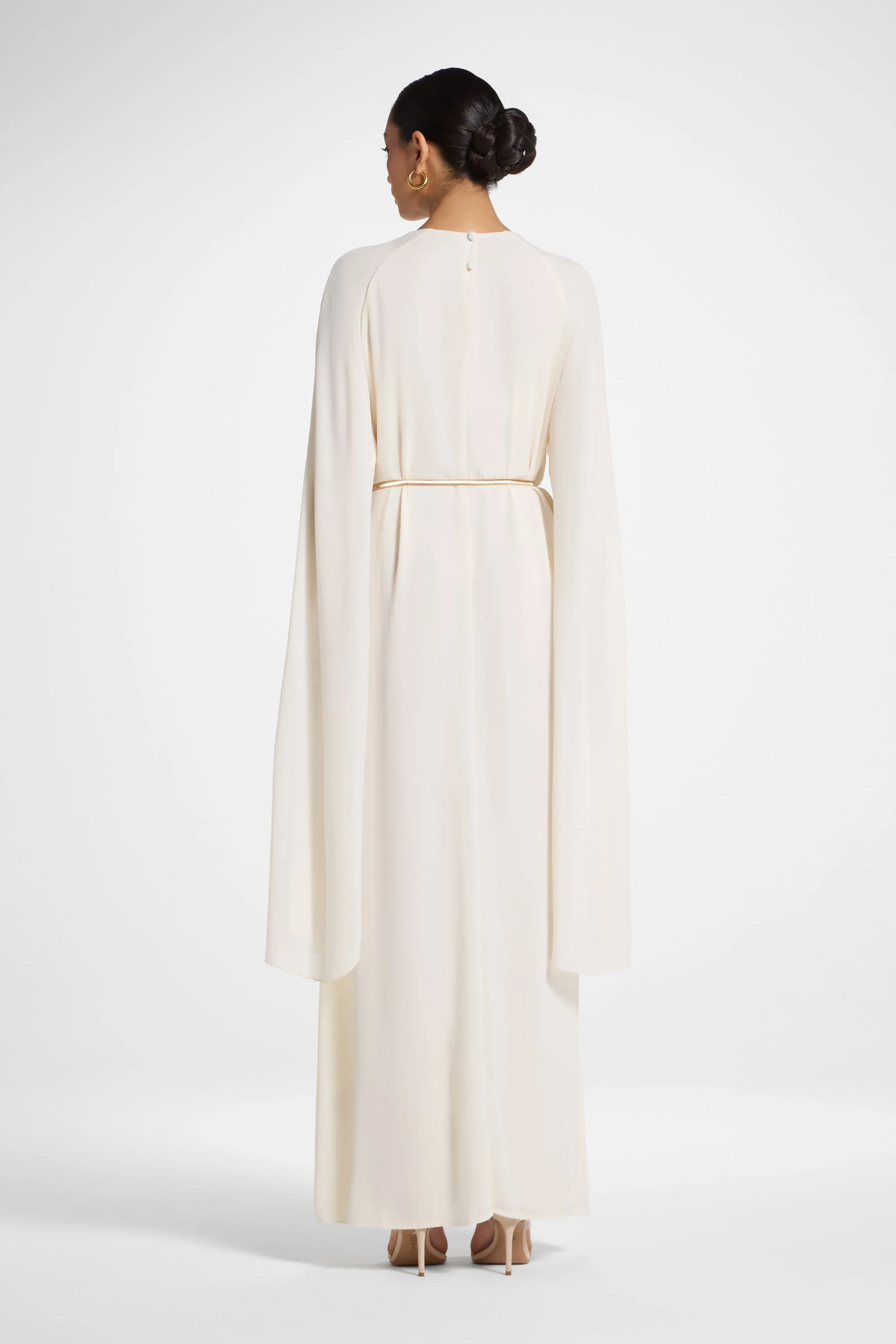 Julia Cape Maxi Dress - Off White - Image 7
