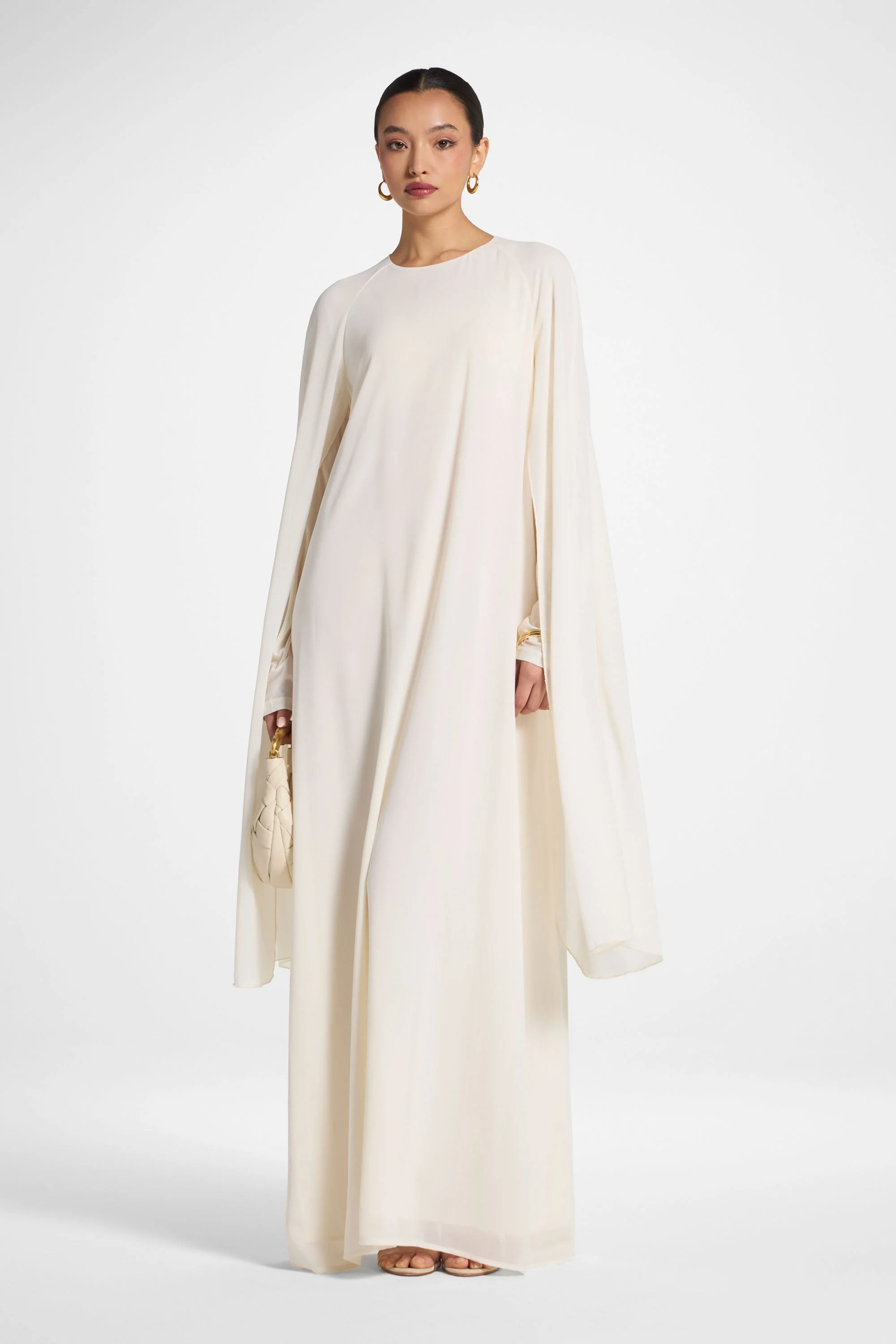 Julia Cape Maxi Dress - Off White - Image 8