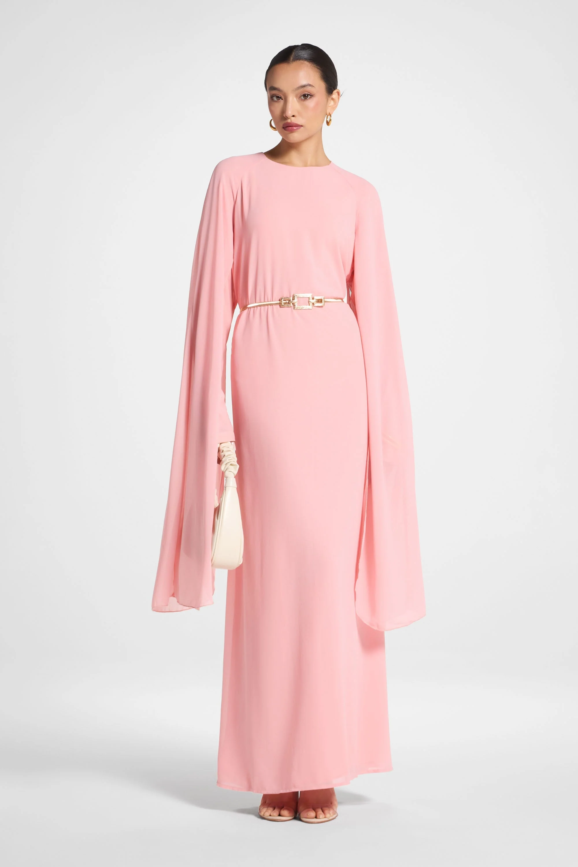 Julia Cape Maxi Dress - Pink - Image 4